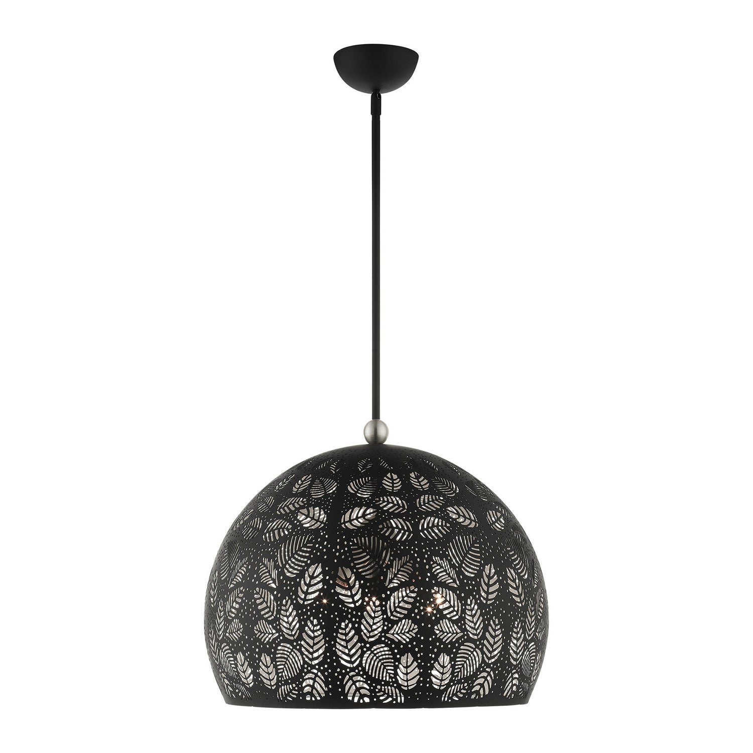 Livex Lighting - 49544-04 - Three Light Pendant - Chantilly - Black w/ Brushed Nickels