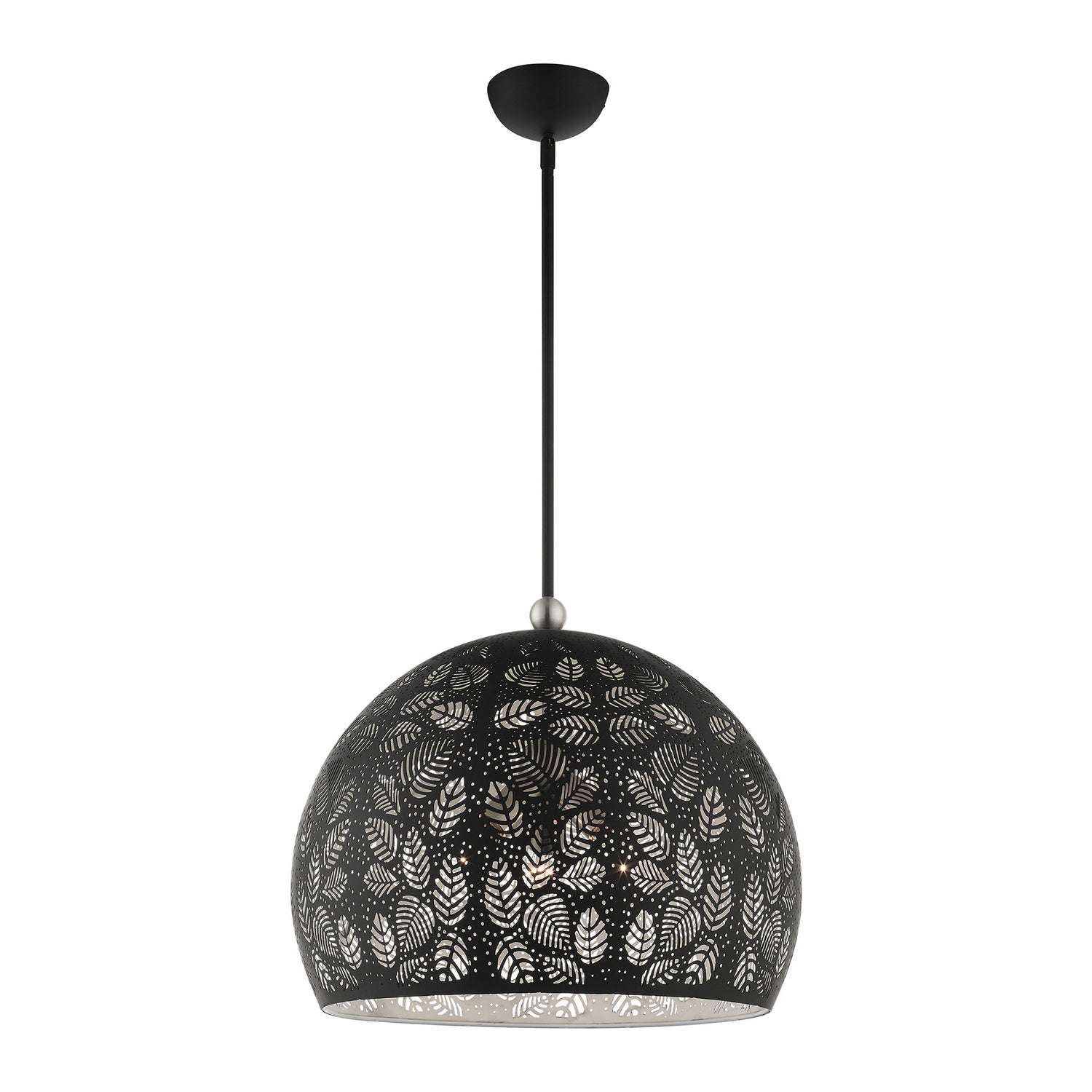 Livex Lighting - 49544-04 - Three Light Pendant - Chantilly - Black w/ Brushed Nickels