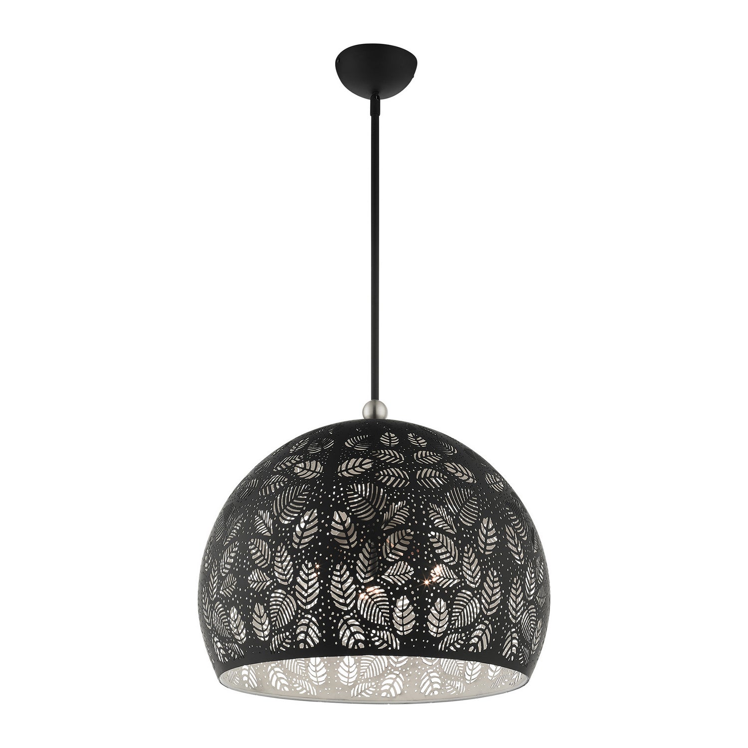 Livex Lighting - 49544-04 - Three Light Pendant - Chantilly - Black w/ Brushed Nickels