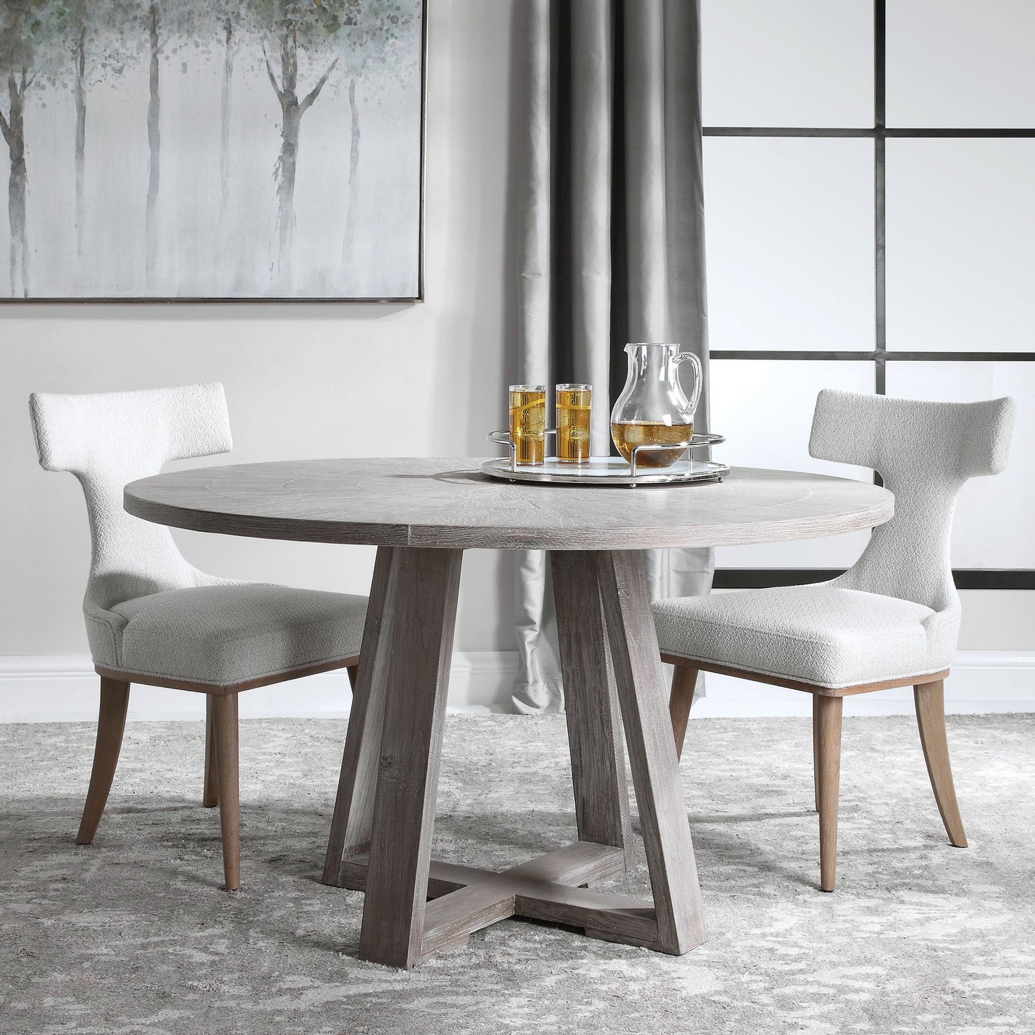 Uttermost - 24952 - Dining Table - Gidran - Soft Gray
