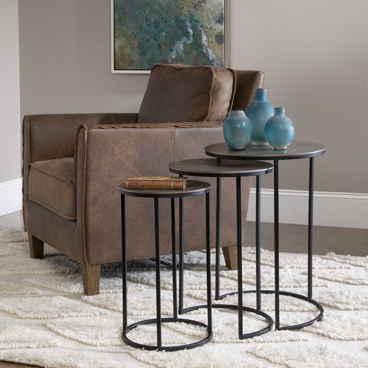 Uttermost - 25057 - Nesting Tables, Set/3 - Erik - Antique Nickel