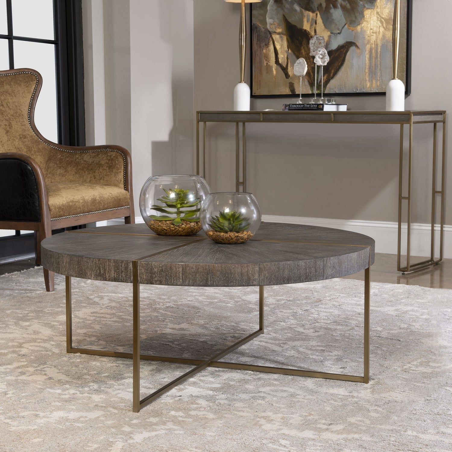 Uttermost - 25378 - Coffee Table - Taja - Brushed Brass