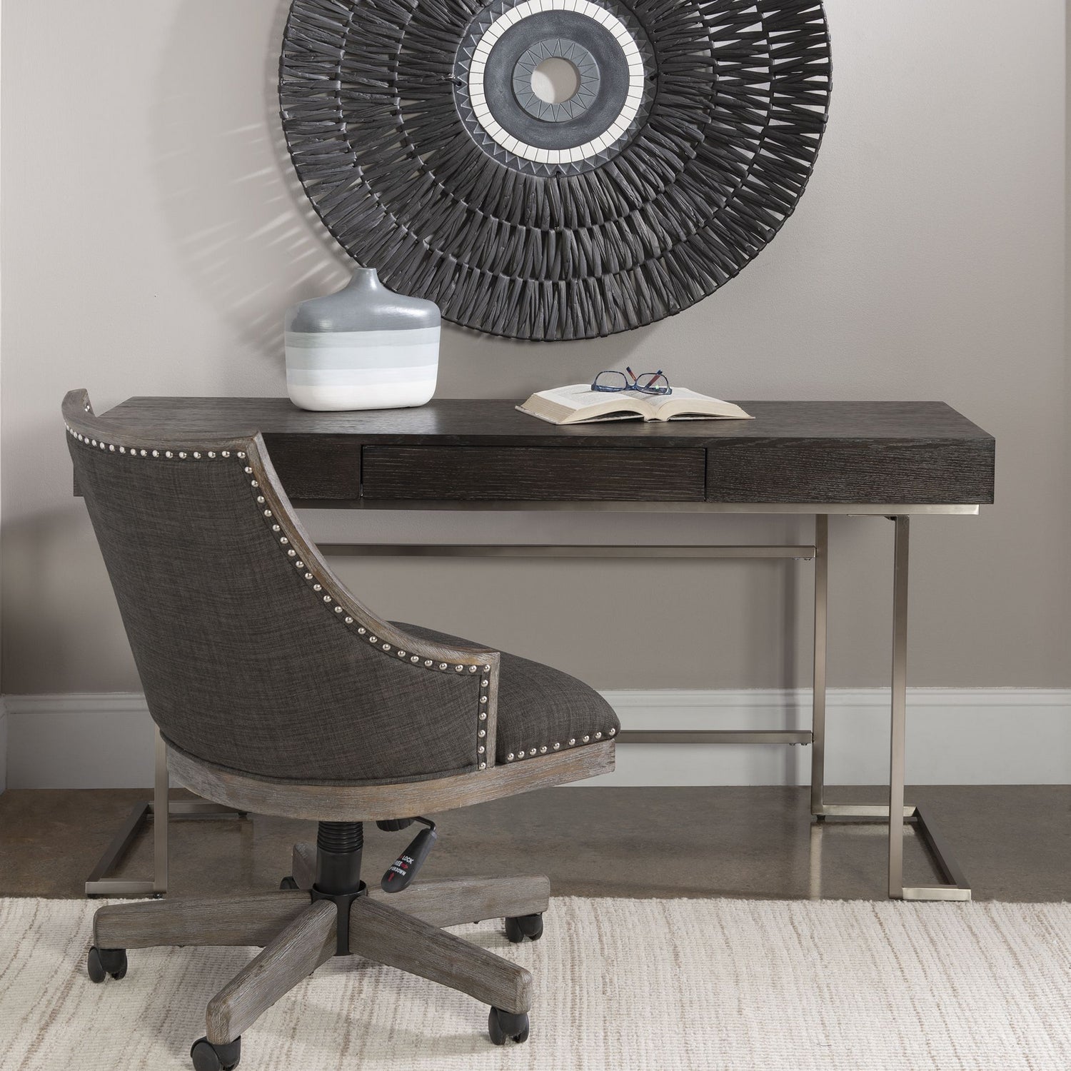 Uttermost - 25380 - Desk - Claude - Smoke Gray