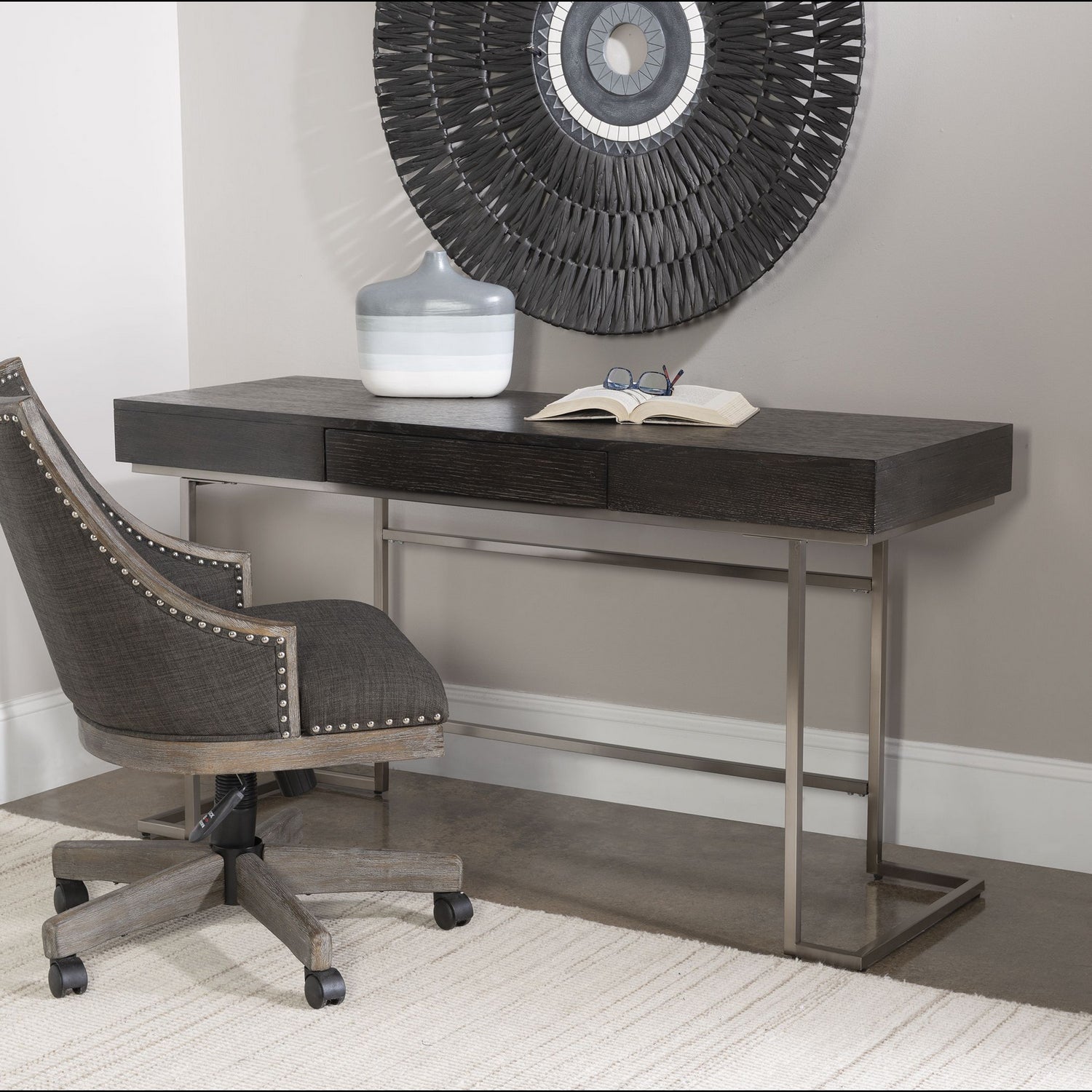 Uttermost - 25380 - Desk - Claude - Smoke Gray