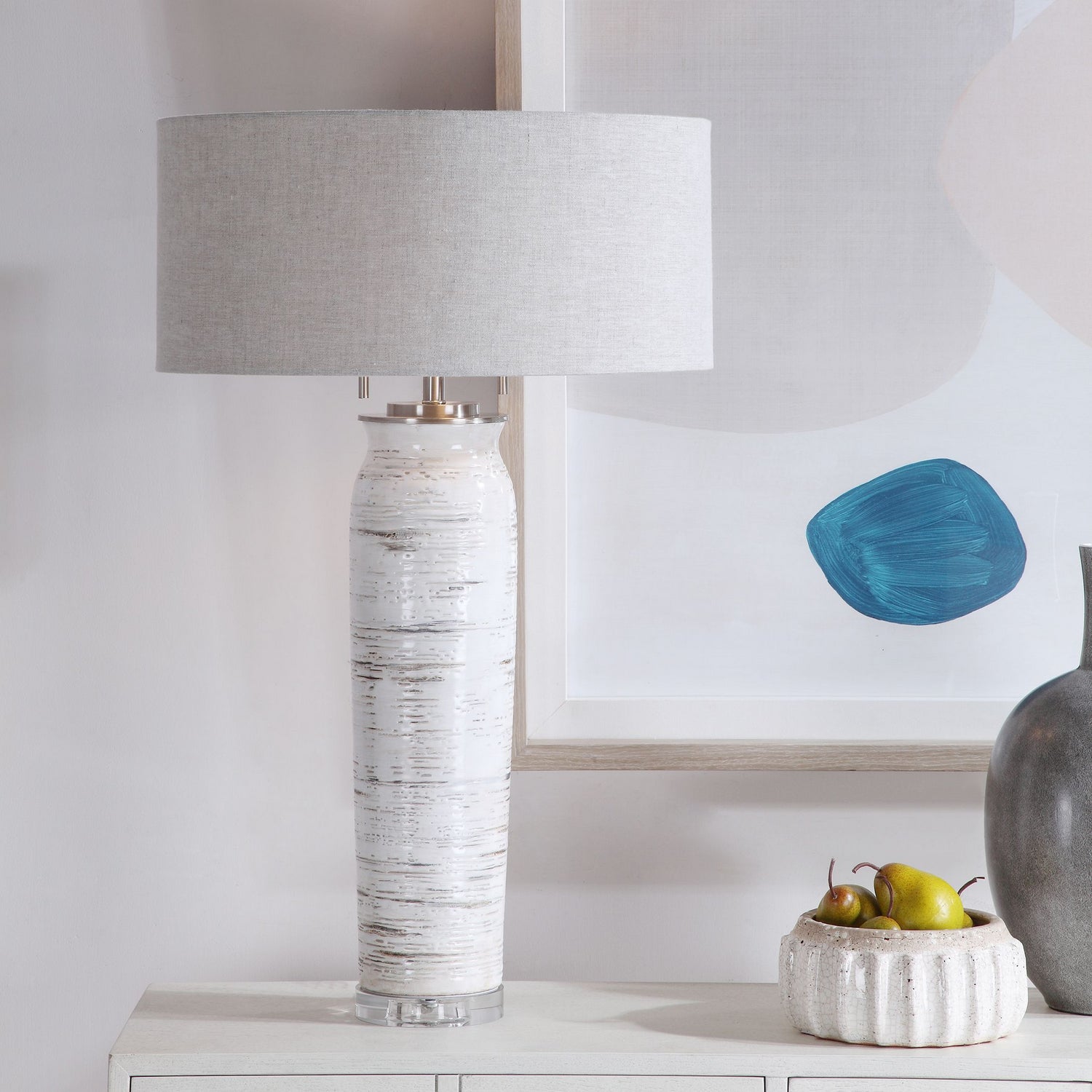 Uttermost - 28275 - Two Light Table Lamp - Lenta - Brushed Nickel