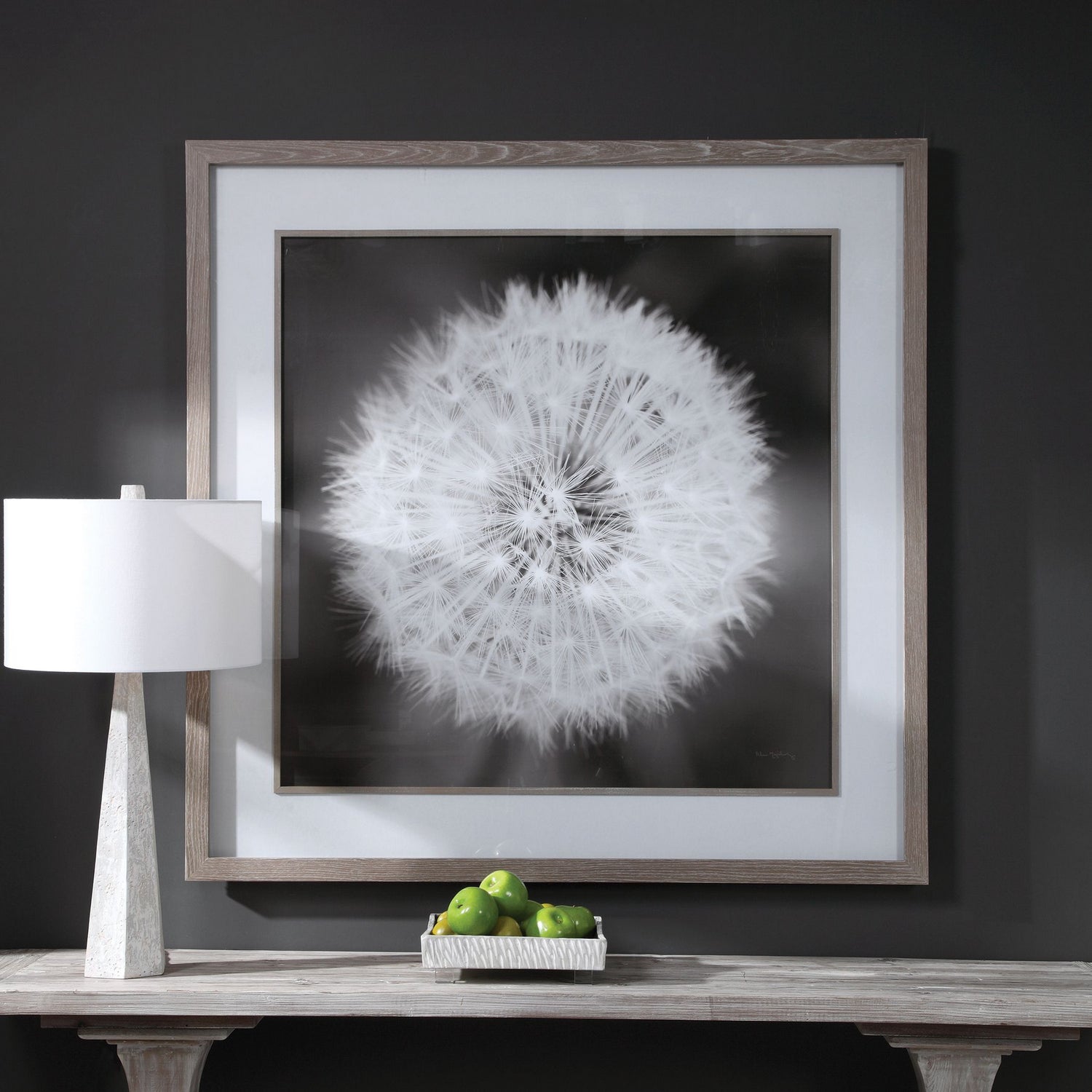 Uttermost - 33711 - Framed Print - Dandelion Seedhead - Driftwood Look