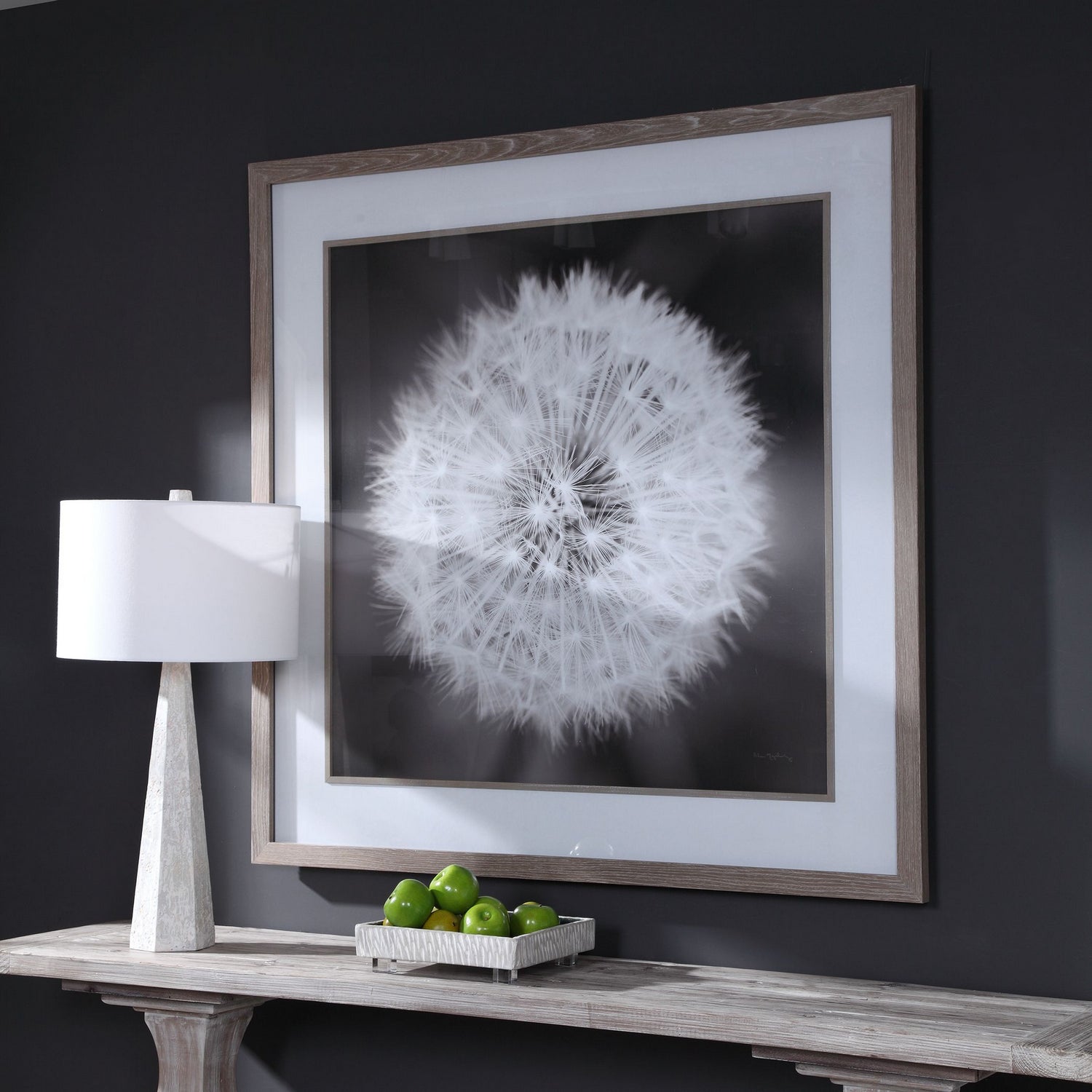 Uttermost - 33711 - Framed Print - Dandelion Seedhead - Driftwood Look