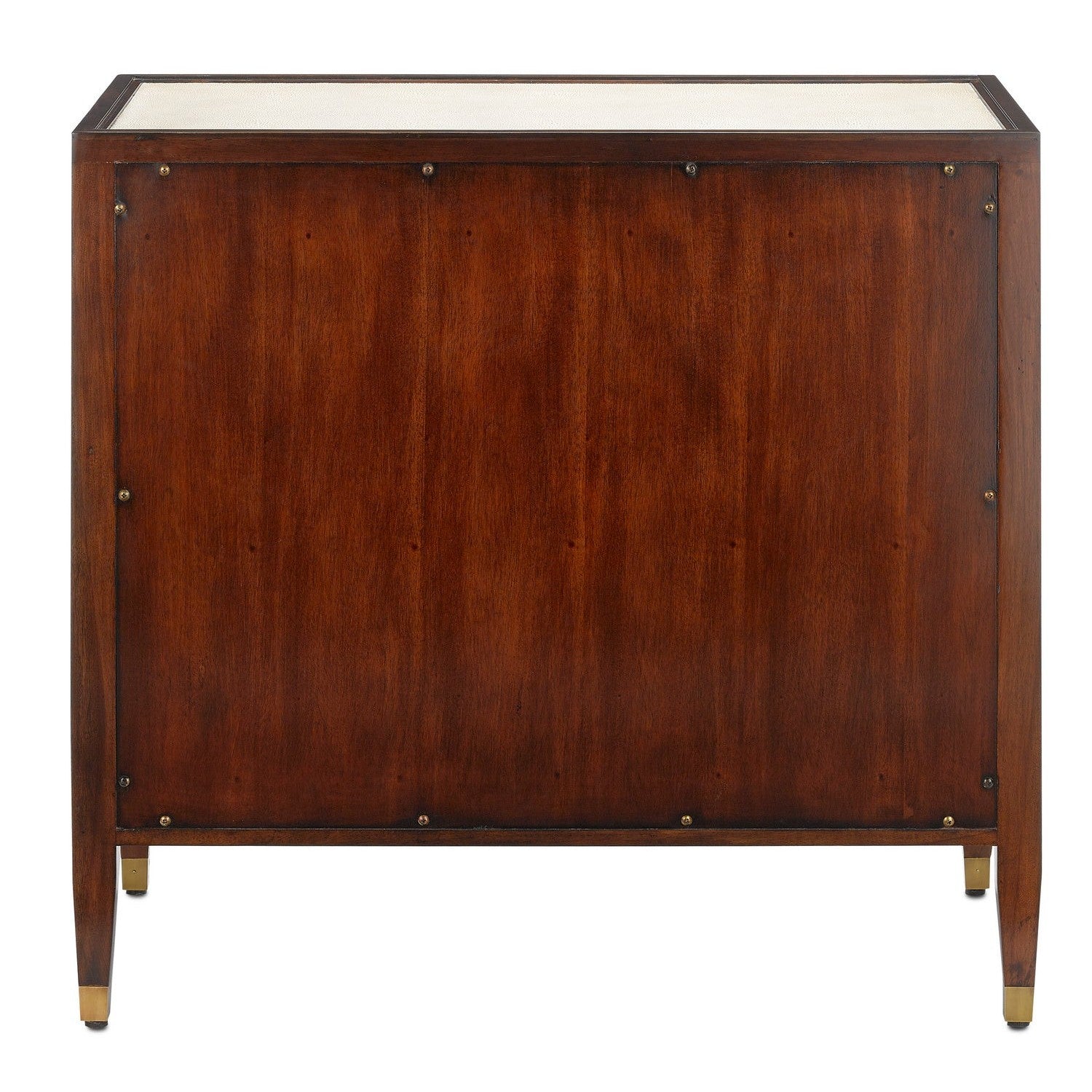 Currey and Company - 3000-0141 - Chest - Evie Collection - Ivory/Dark Walnut/Brass