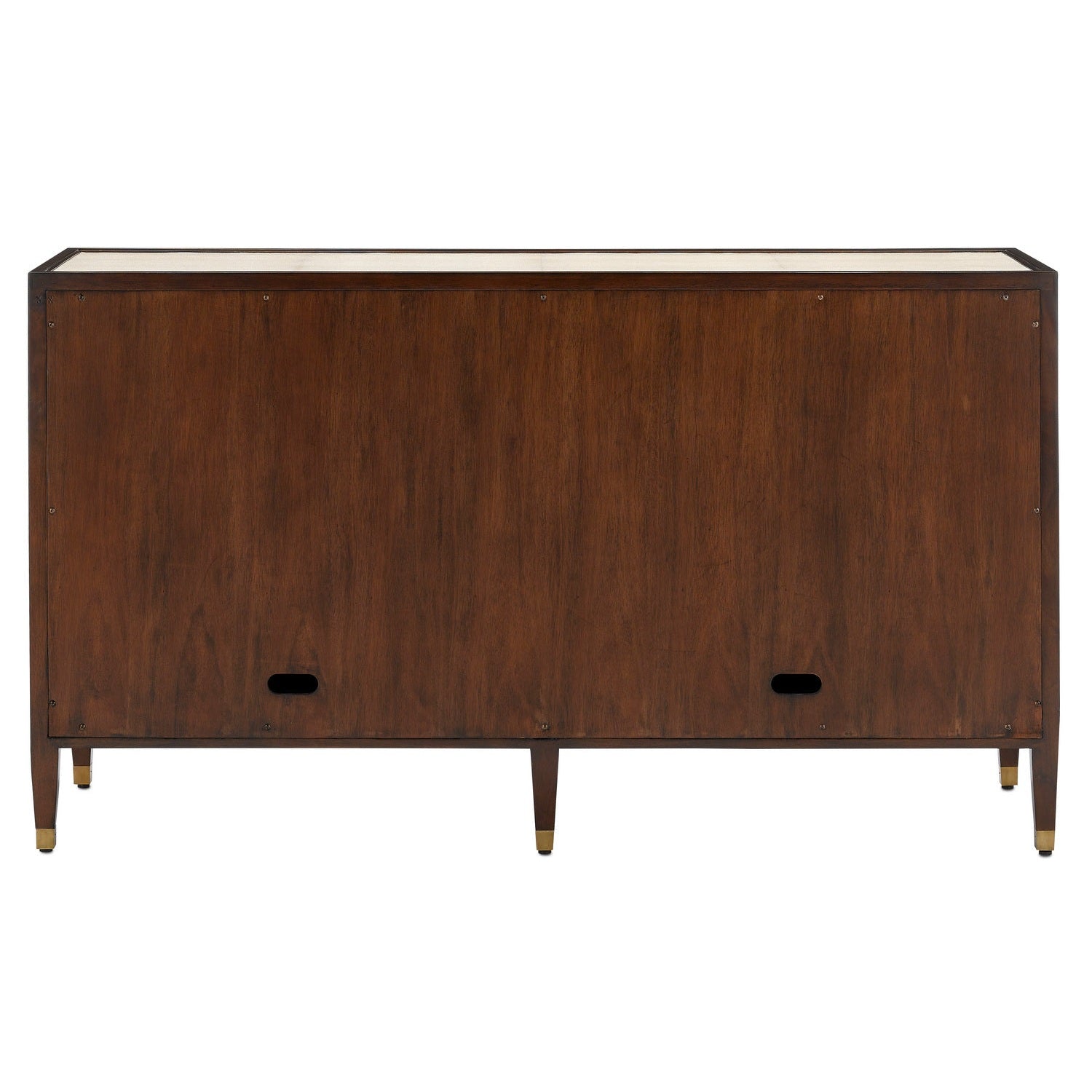 Currey and Company - 3000-0142 - Credenza - Evie Collection - Ivory/Dark Walnut/Brass