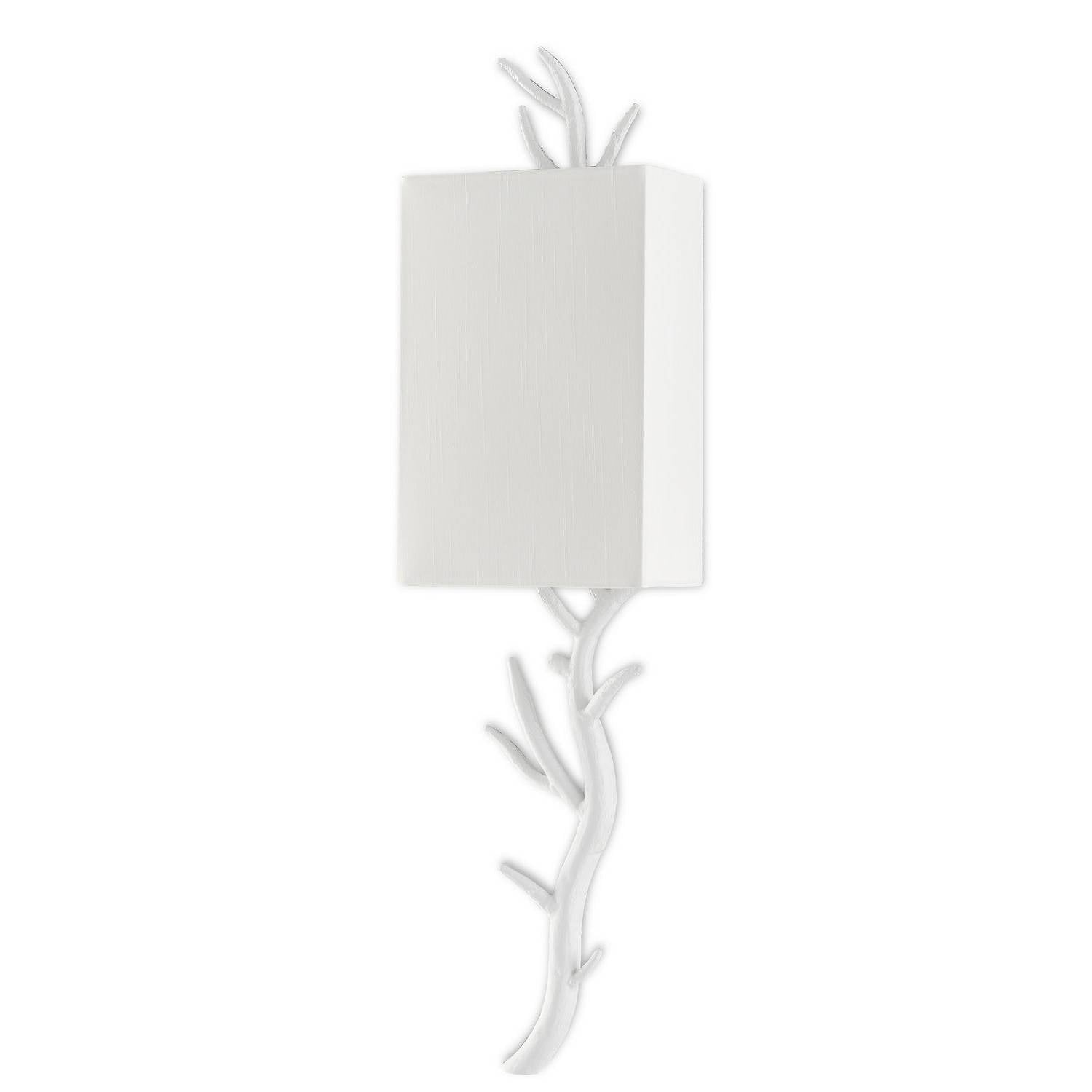 Currey and Company - 5000-0148 - One Light Wall Sconce - Baneberry Collection - Gesso White