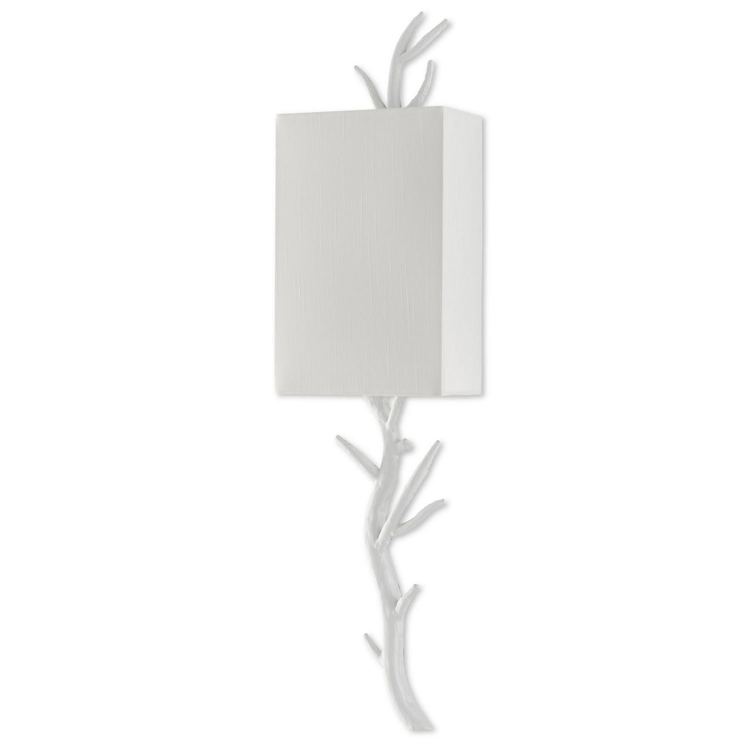 Currey and Company - 5000-0149 - One Light Wall Sconce - Baneberry Collection - Gesso White