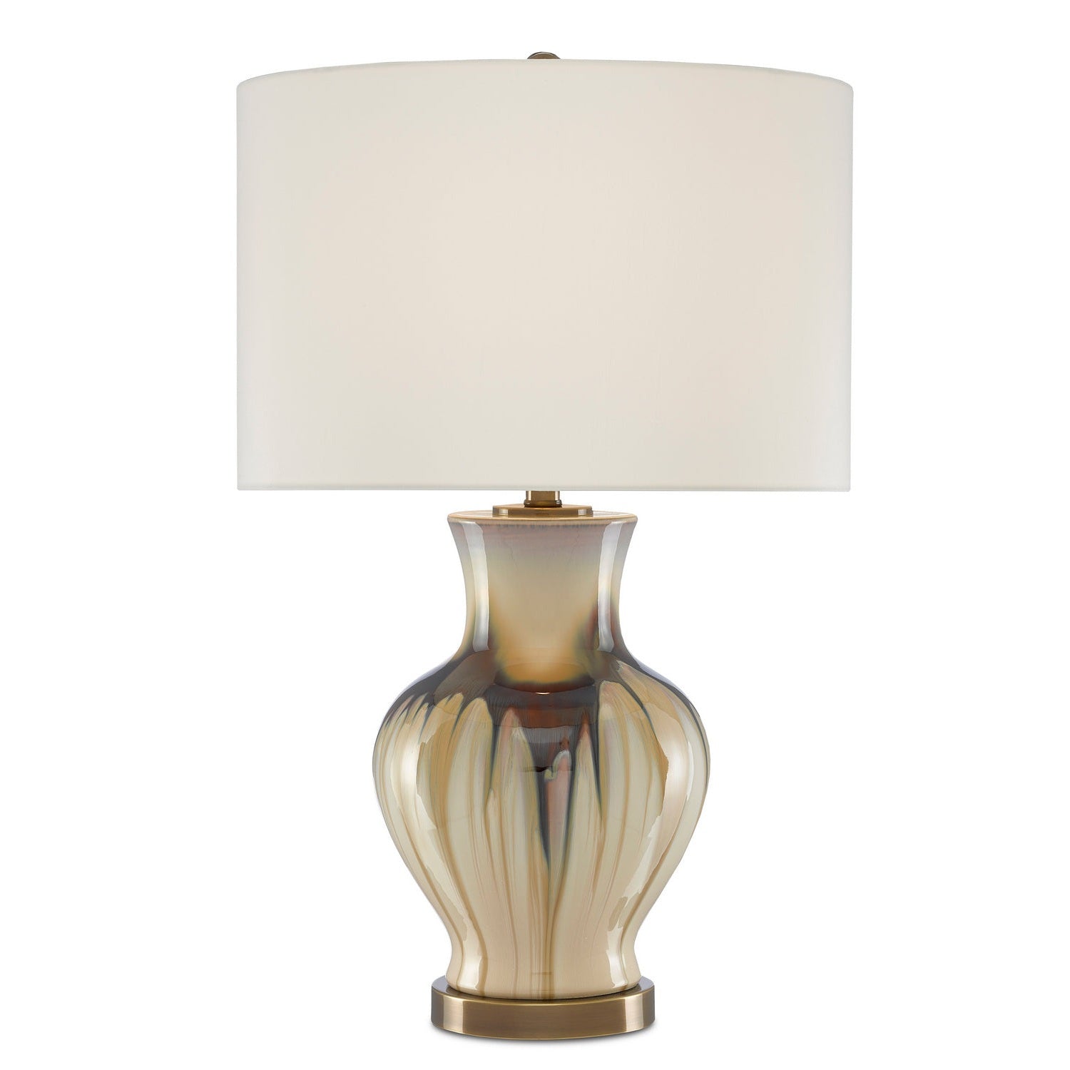 Currey and Company - 6000-0580 - One Light Table Lamp - Muscadine Table Lamp - Cream/Brown/Antique Brass