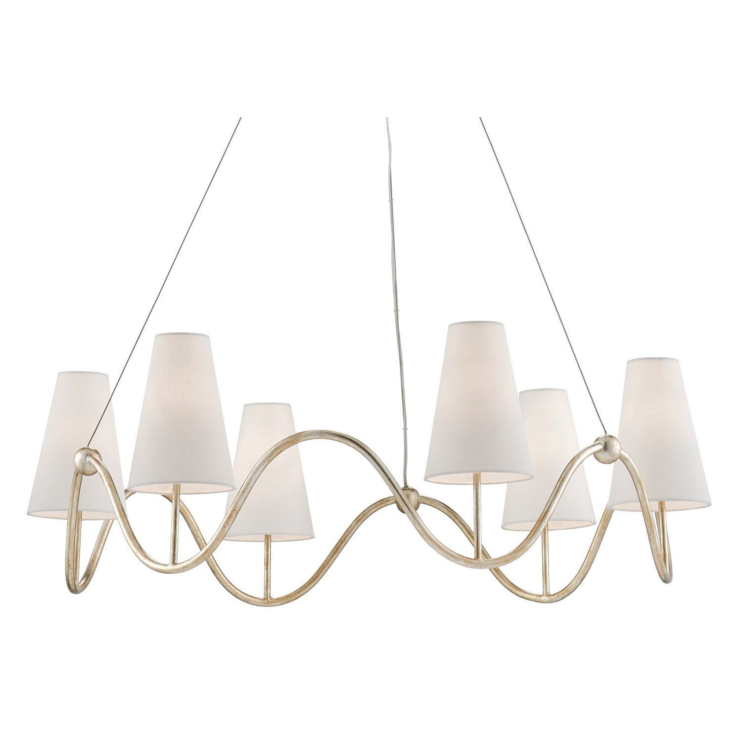Currey and Company - 9000-0526 - Six Light Chandelier - Kadir Silver Chandelier - Silver Granello