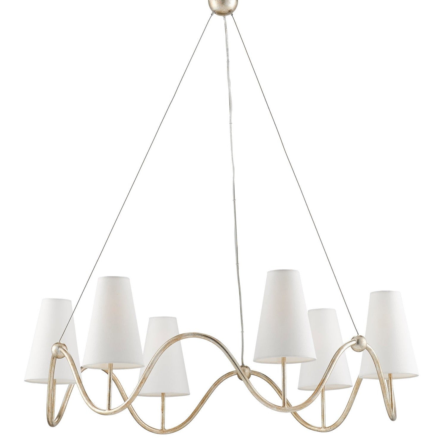 Currey and Company - 9000-0526 - Six Light Chandelier - Kadir Silver Chandelier - Silver Granello