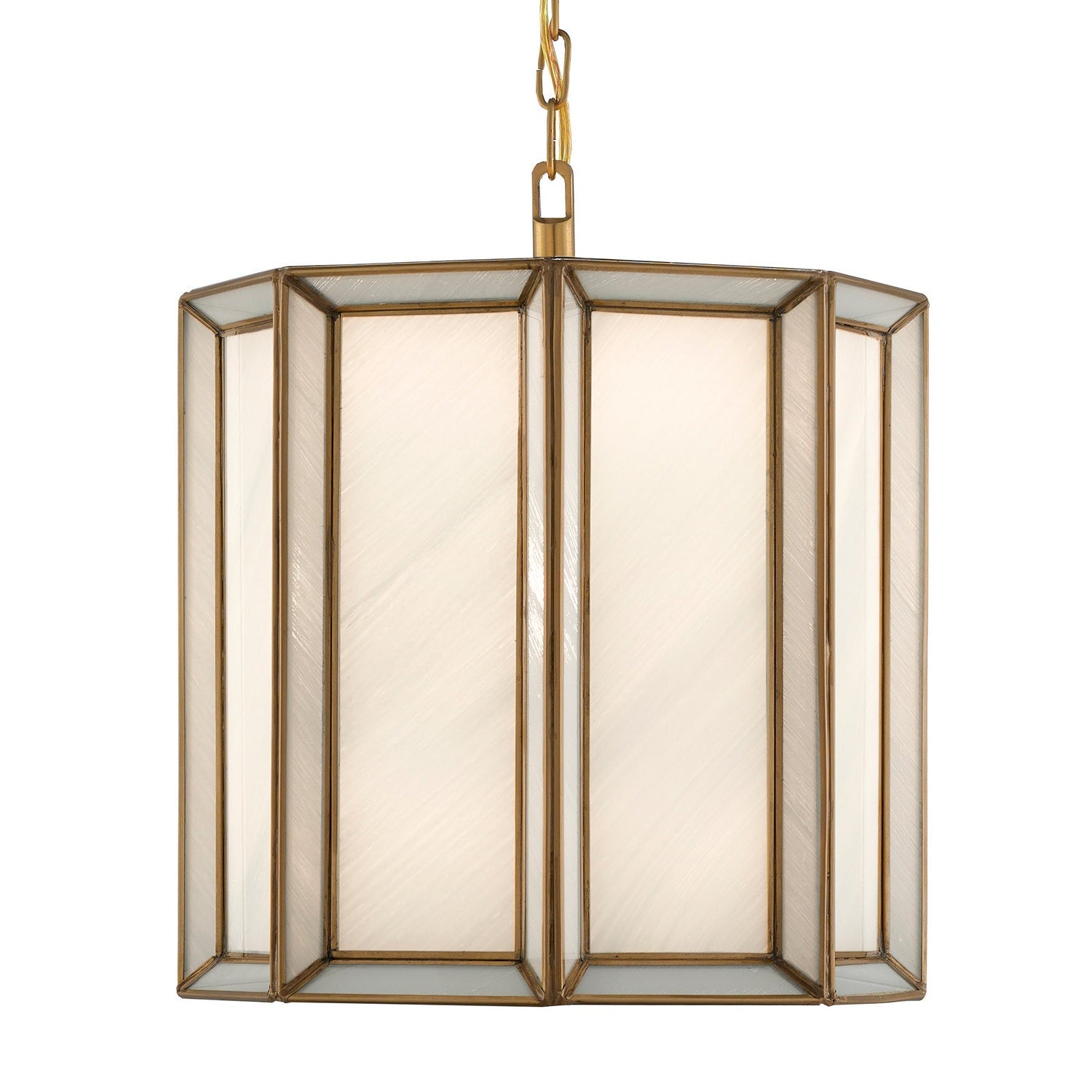 Currey and Company - 9000-0574 - One Light Pendant - Daze Collection - Antique Brass/White