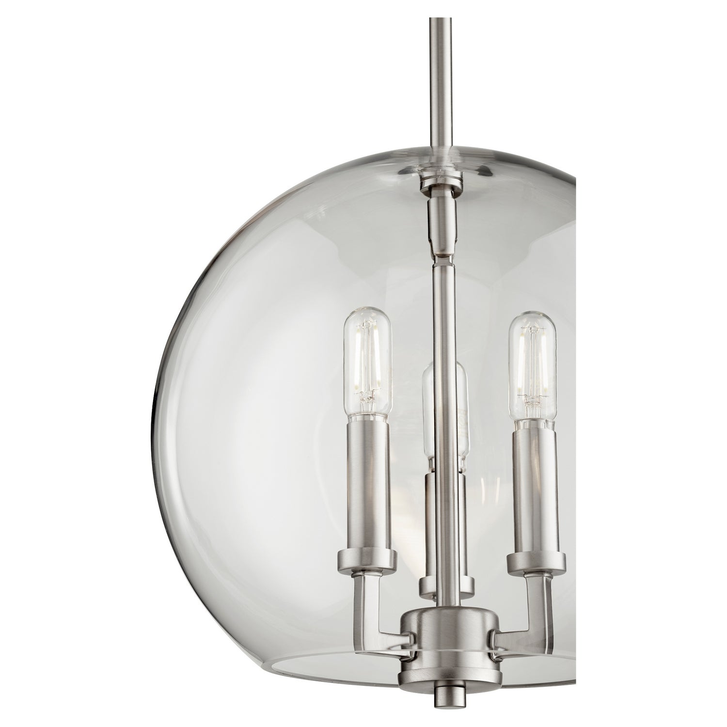 Quorum - 873-3-65 - Three Light Pendant - 873 Globe Pendants - Satin Nickel