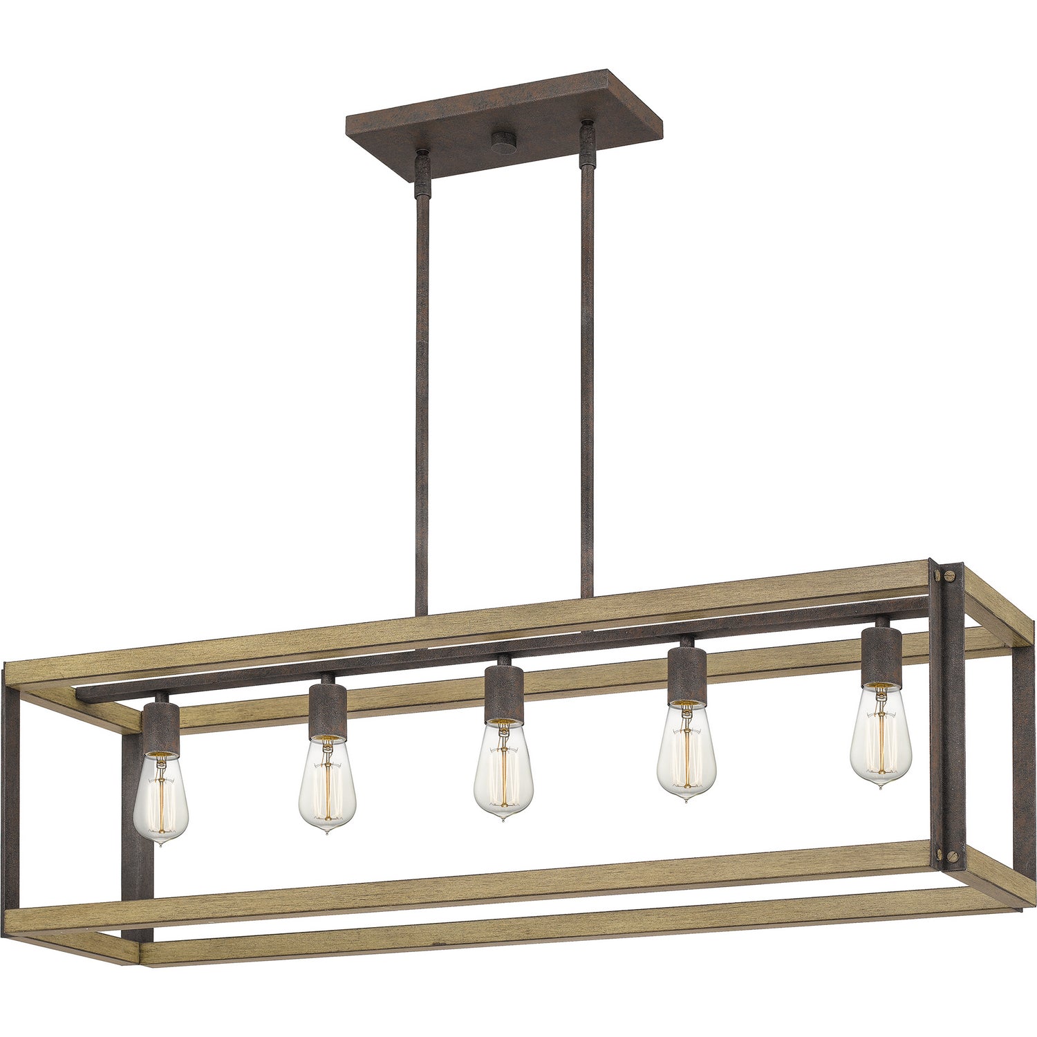 Quoizel - FNN542RK - Five Light Island Chandelier - Finn - Rustic Black