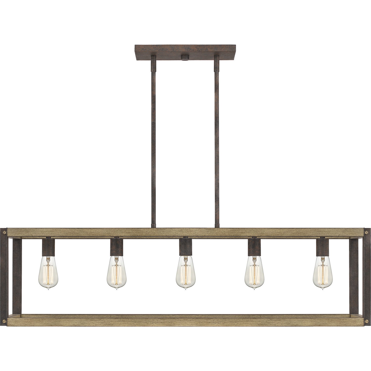 Quoizel - FNN542RK - Five Light Island Chandelier - Finn - Rustic Black