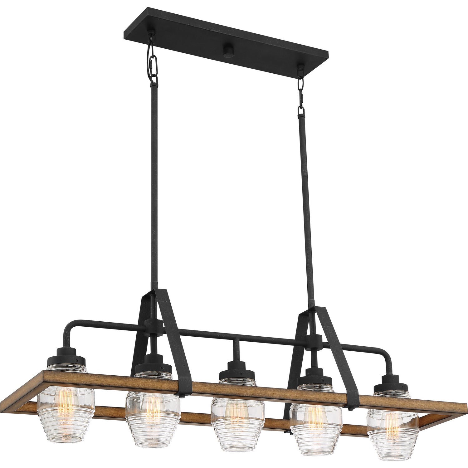 Quoizel - GUI540GK - Five Light Island Chandelier - Guilford - Grey Ash