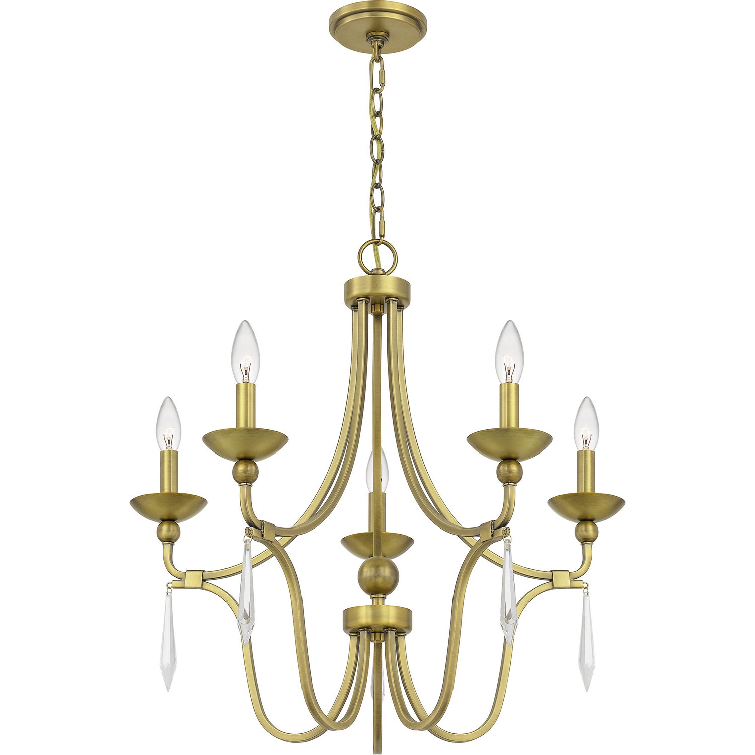 Quoizel - JOU5025AB - Five Light Chandelier - Joules - Aged Brass