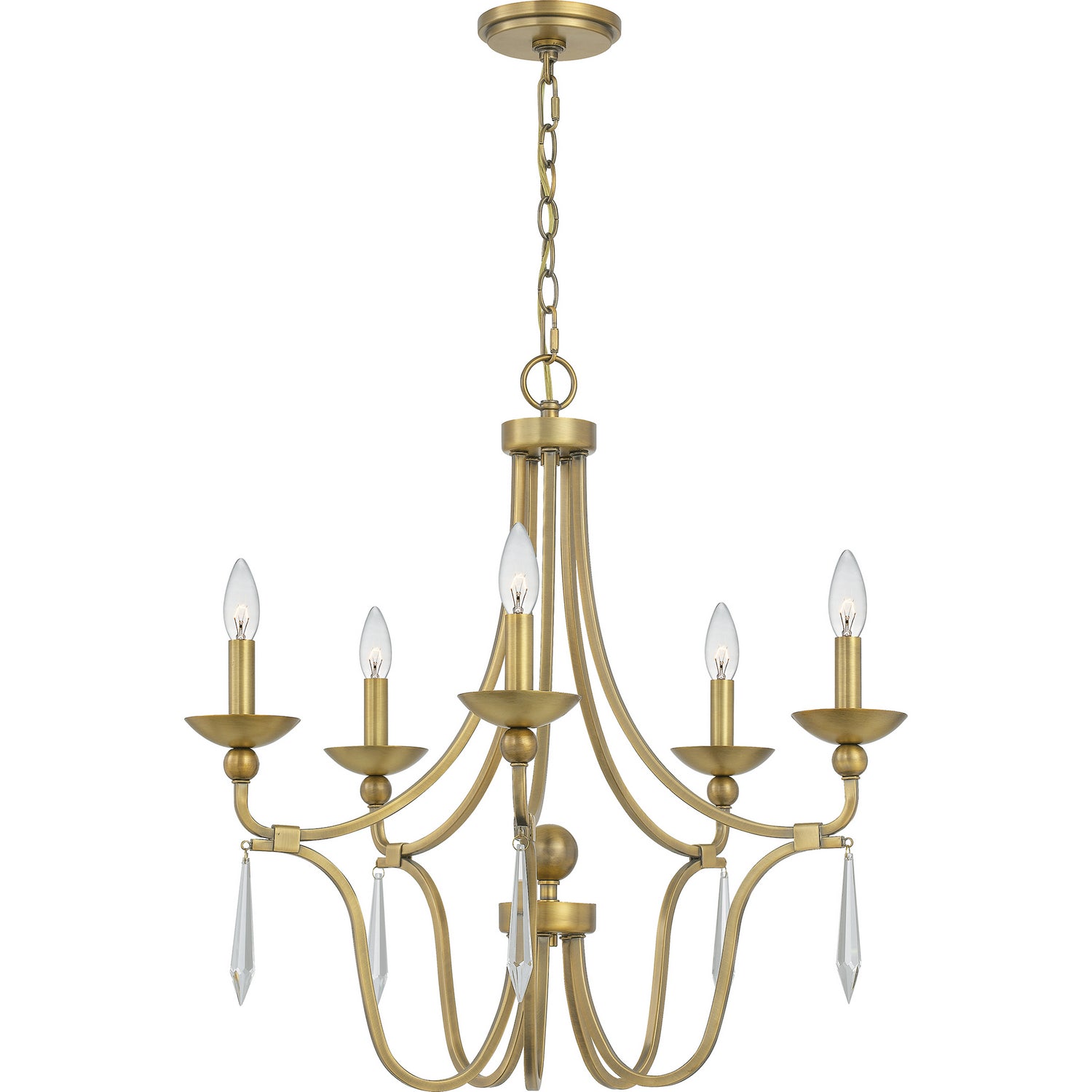 Quoizel - JOU5025AB - Five Light Chandelier - Joules - Aged Brass