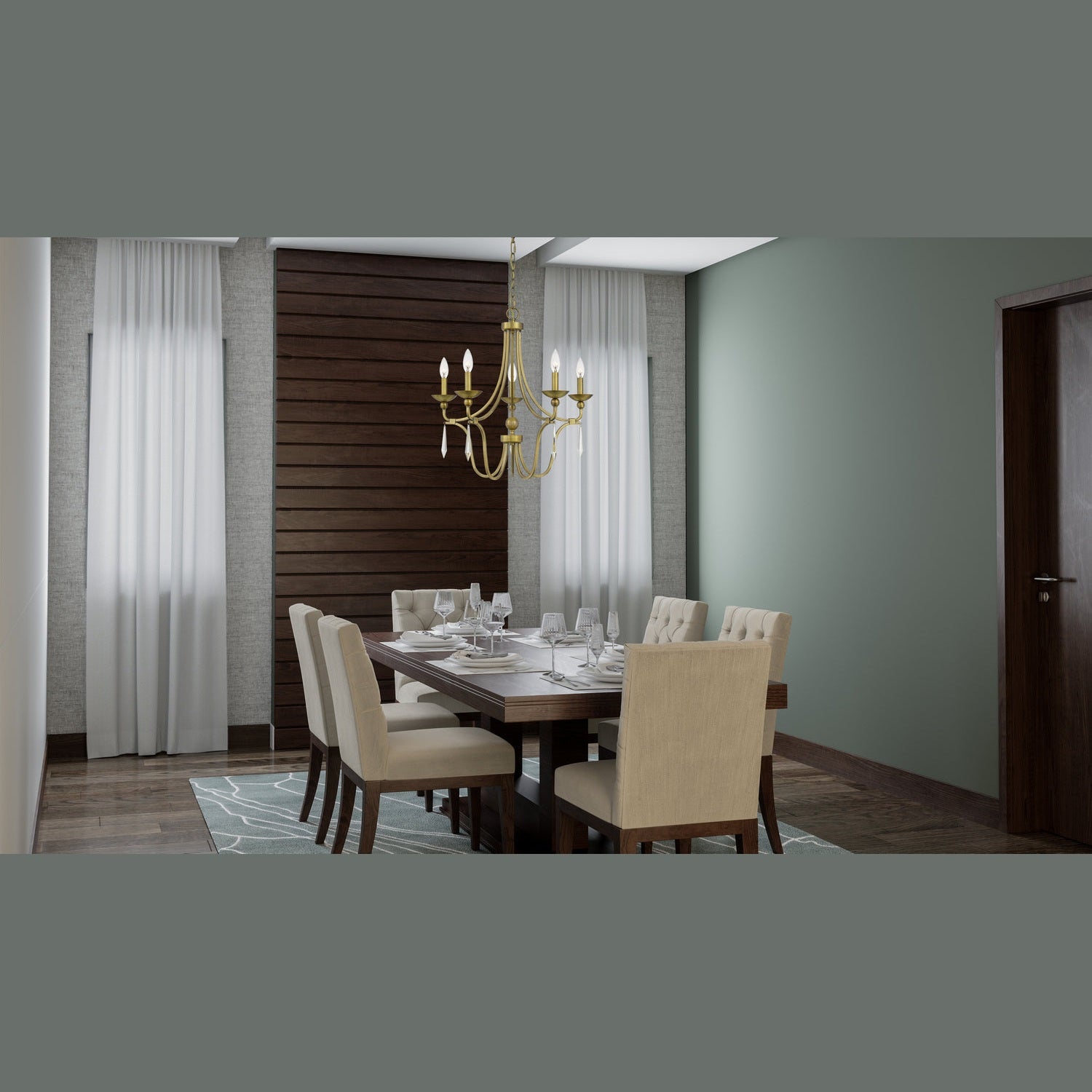 Quoizel - JOU5025AB - Five Light Chandelier - Joules - Aged Brass