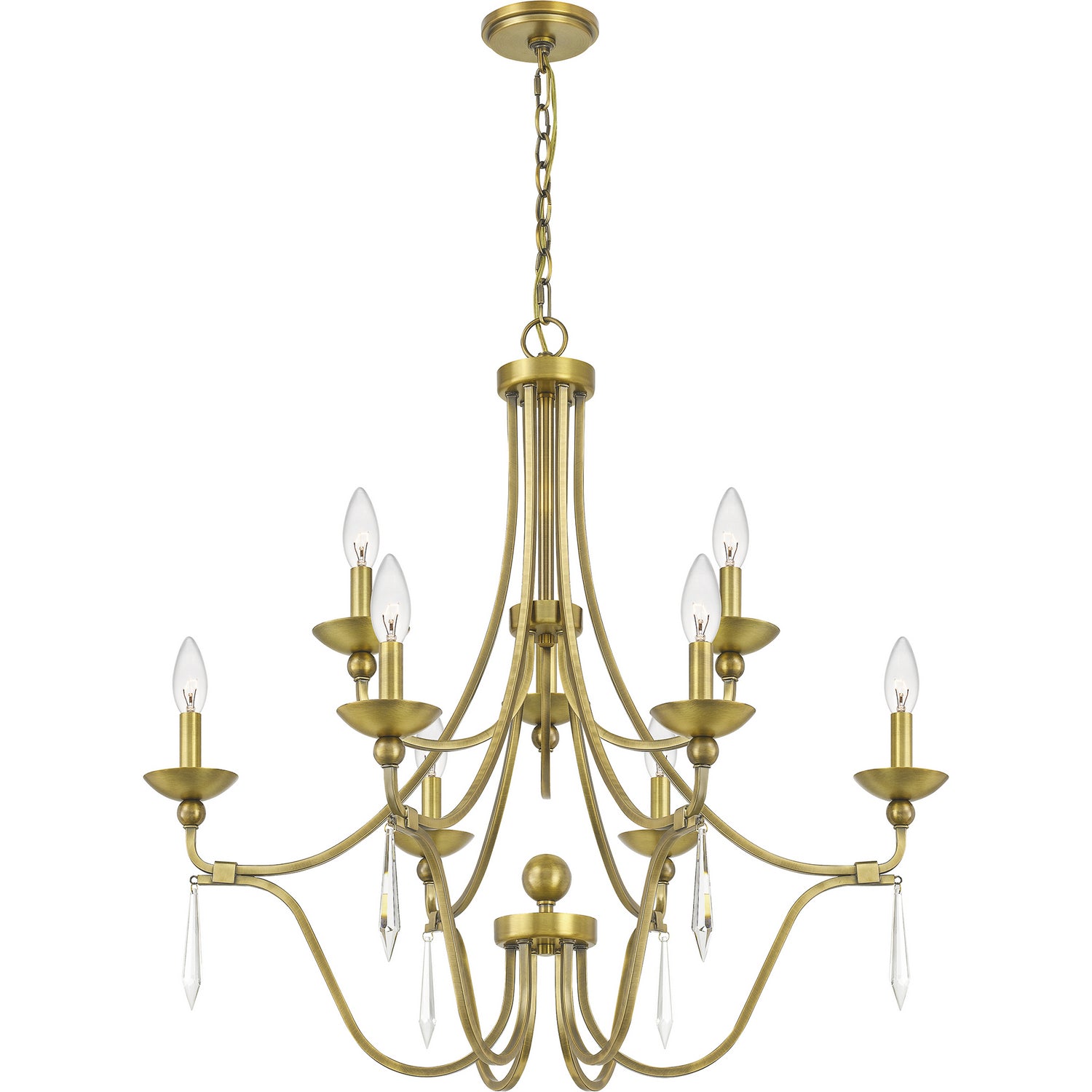 Quoizel - JOU5032AB - Nine Light Chandelier - Joules - Aged Brass