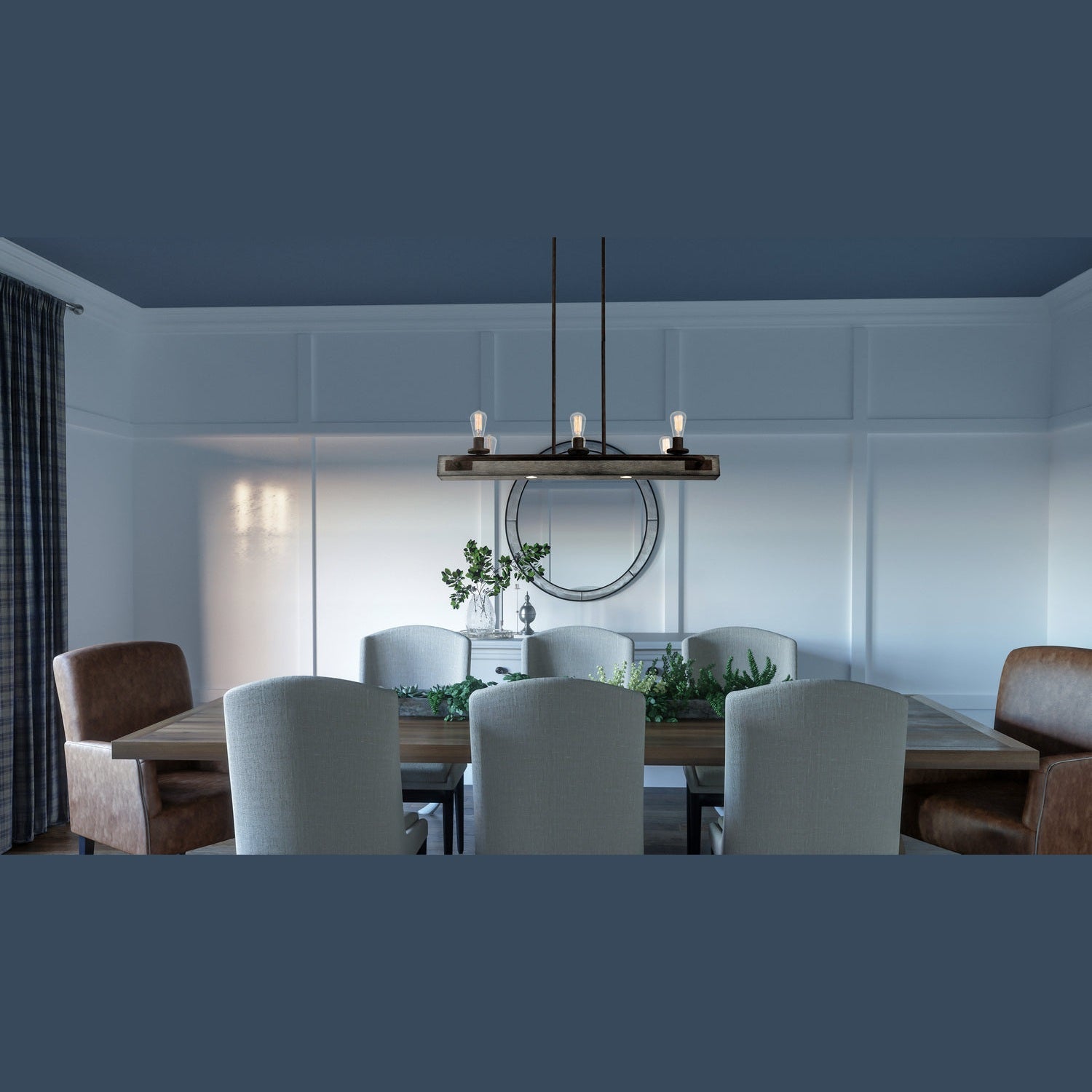 Quoizel - MVL642IN - Six Light Linear Chandelier - Melville - Iron Gate