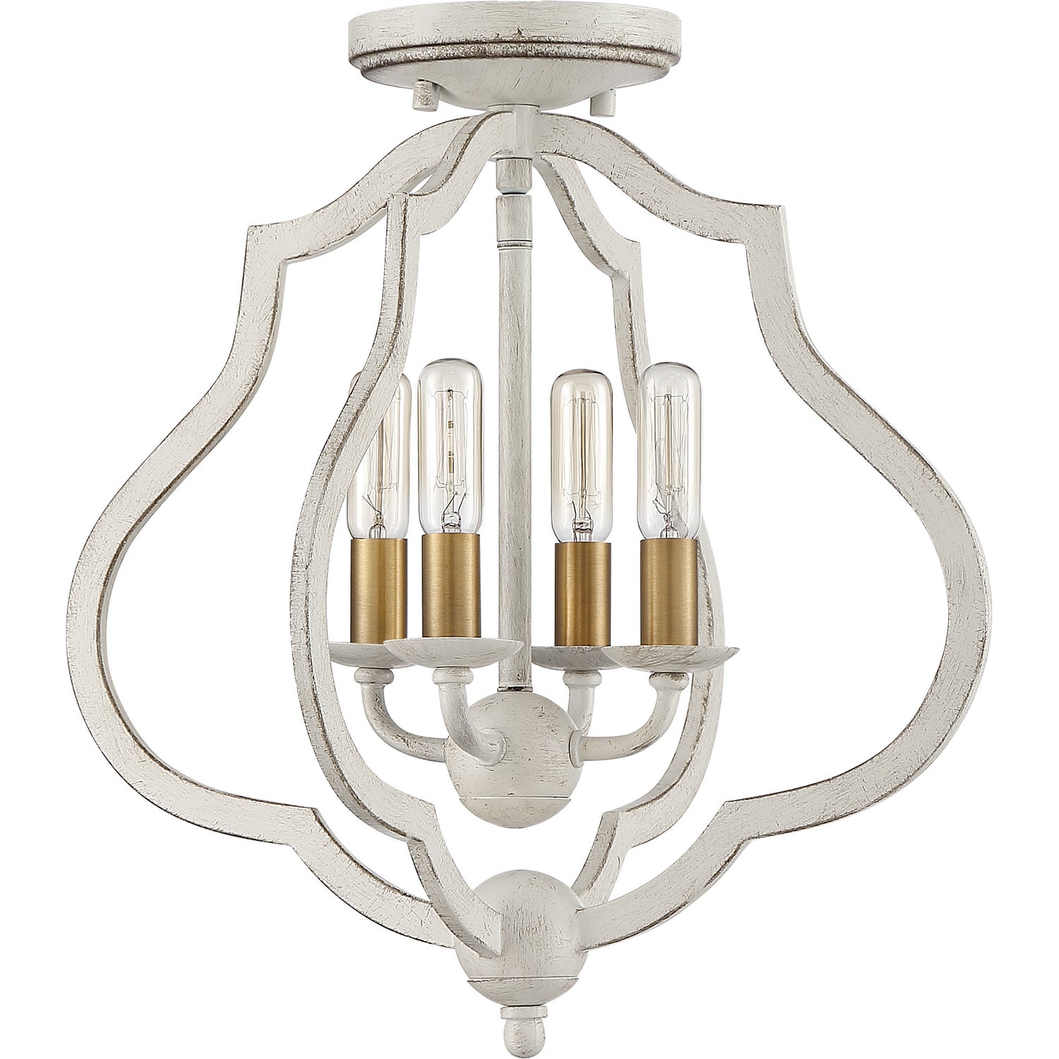 Quoizel - OKF1715AWH - Four Light Semi-Flush Mount - O'Keefe - Antique White