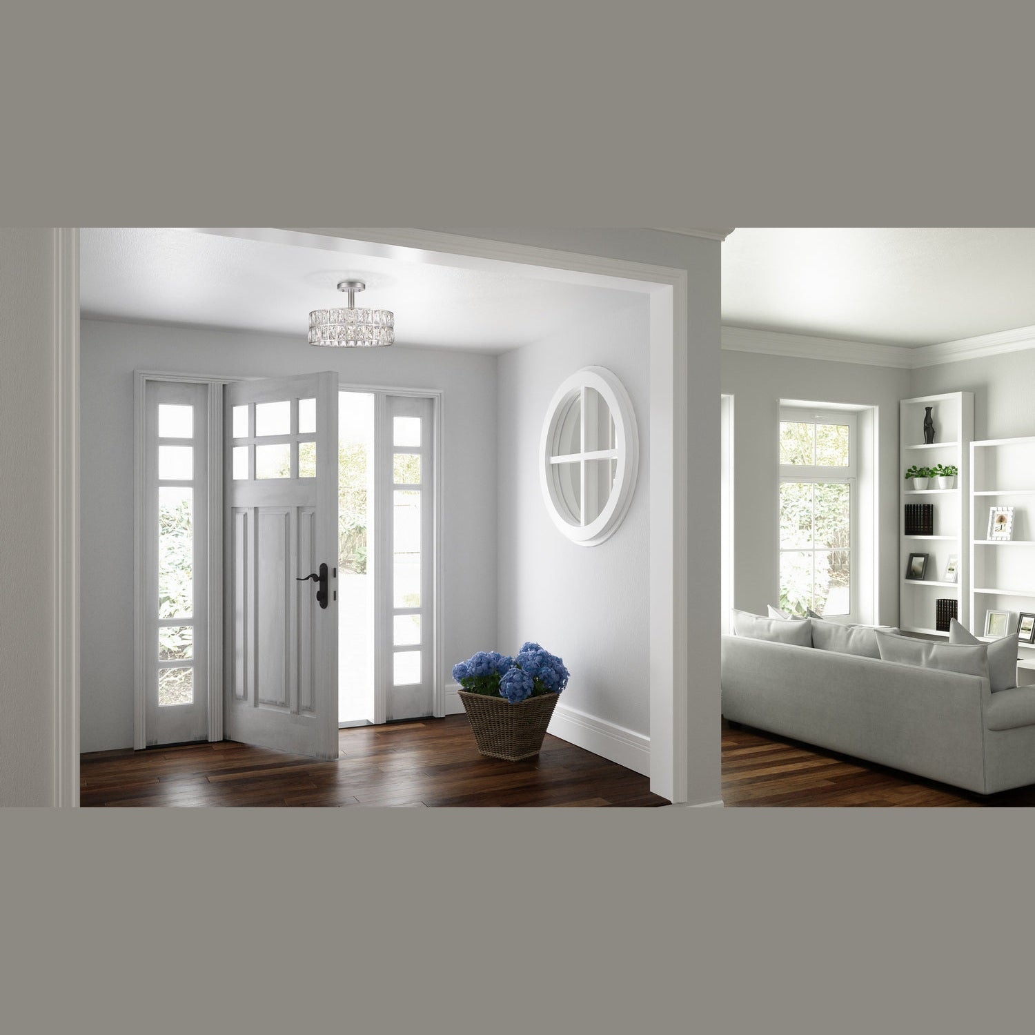 Quoizel - QF4046PK - Three Light Semi Flush Mount - Coffman - Polished Nickel