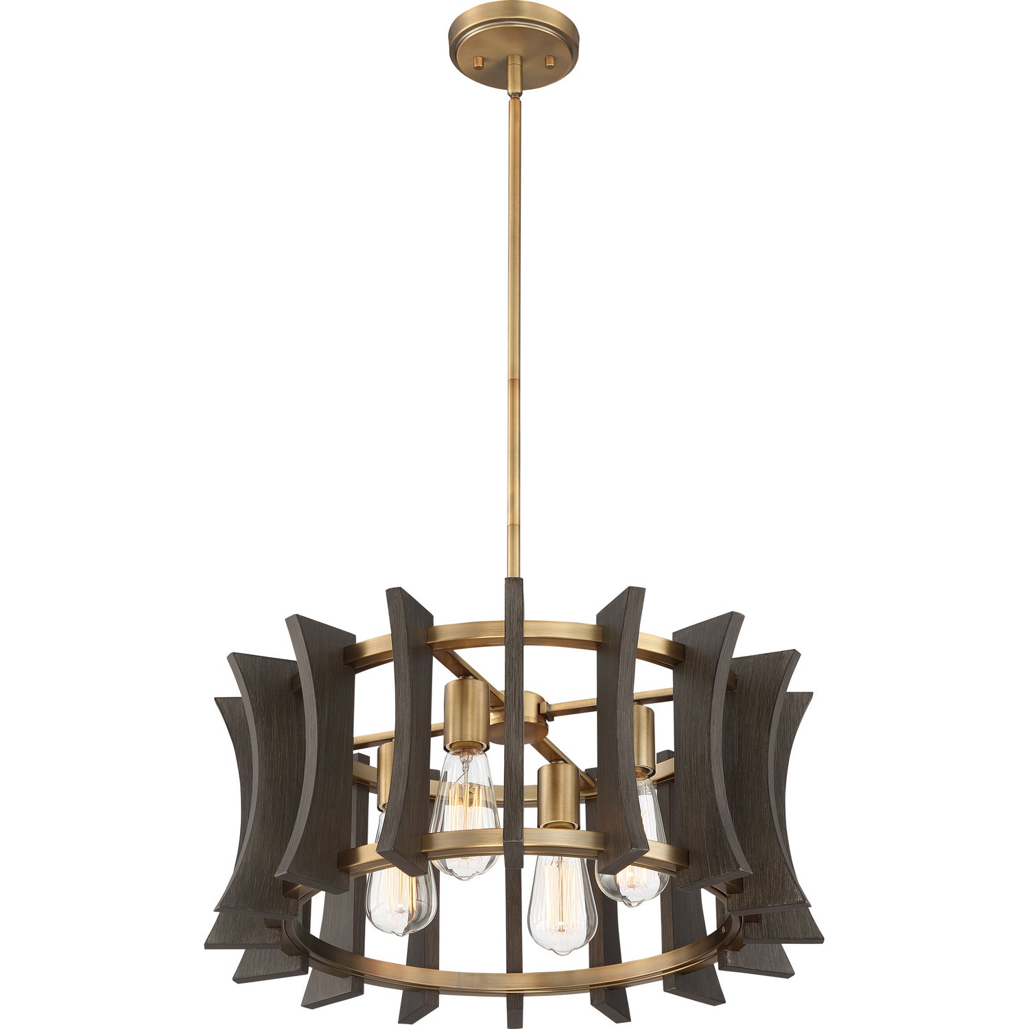Quoizel - QOP5196AB - Four Light Pendant - Cordelia - Aged Brass