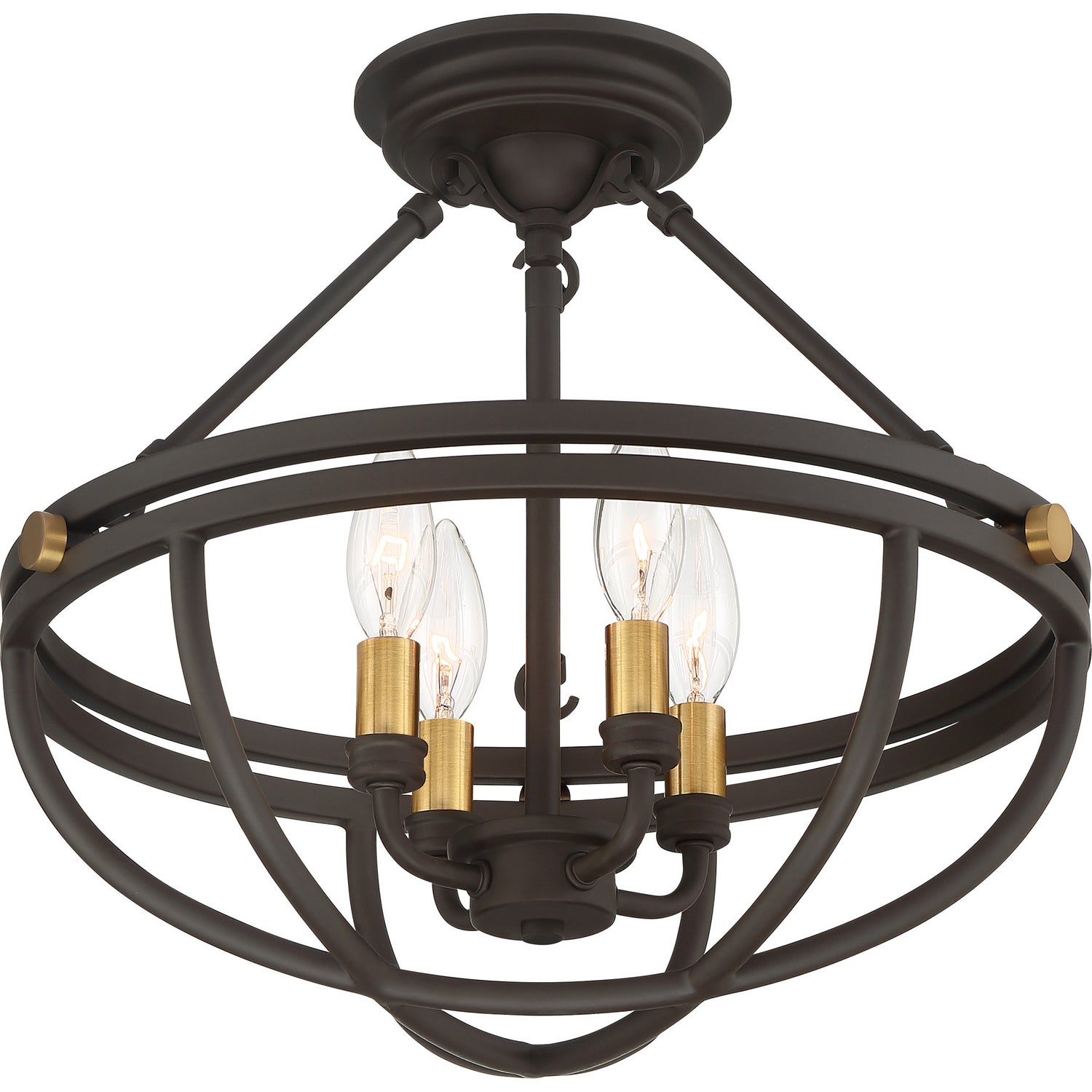 Quoizel - SRG1716WT - Four Light Semi-Flush Mount - Sergeant - Western Bronze