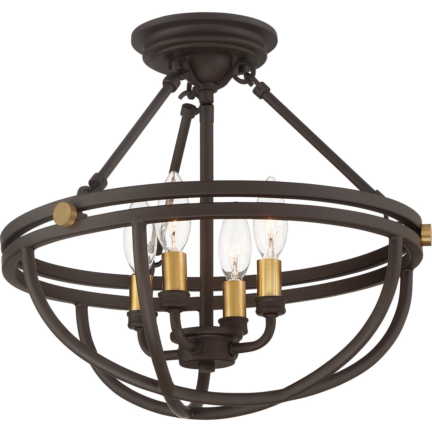 Quoizel - SRG1716WT - Four Light Semi-Flush Mount - Sergeant - Western Bronze