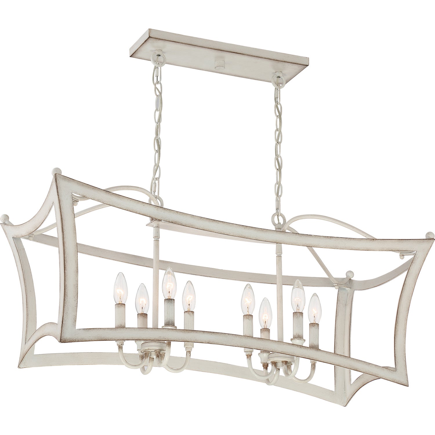 Quoizel - SUM836AWH - Eight Light Island Chandelier - Summerford - Antique White