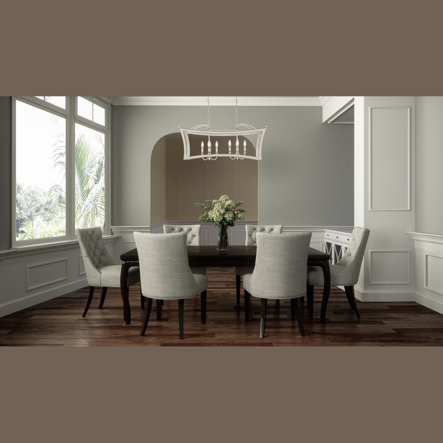 Quoizel - SUM836AWH - Eight Light Island Chandelier - Summerford - Antique White