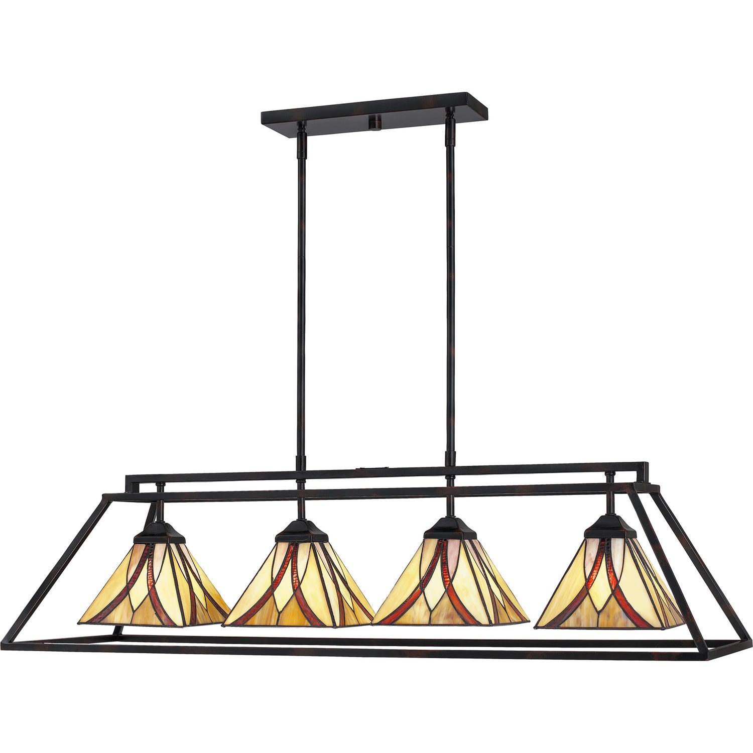 Quoizel - TFAS442VA - Four Light Island Chandelier - Asheville - Valiant Bronze