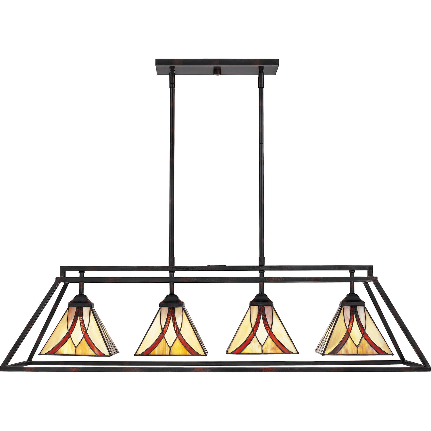 Quoizel - TFAS442VA - Four Light Island Chandelier - Asheville - Valiant Bronze