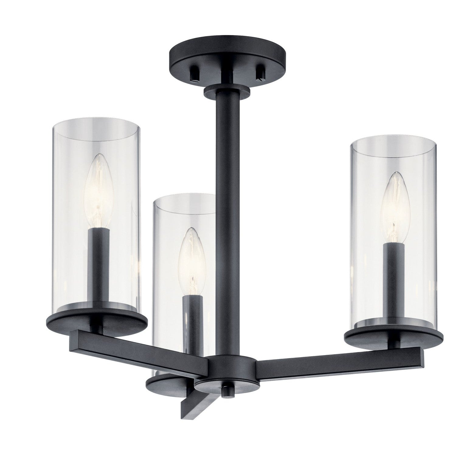 Kichler - 43997BK - Three Light Chandelier/Semi Flush - Crosby - Black