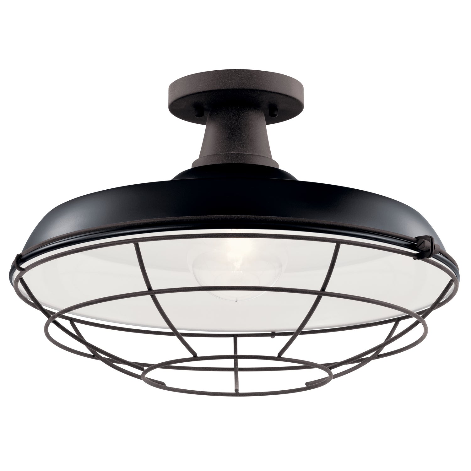 Kichler - 49993BK - One Light Outdoor Pendant/Semi Flush - Pier - Black