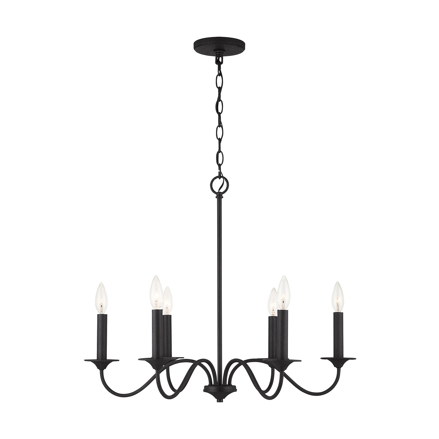 Capital Lighting - 437261BI - Six Light Chandelier - Vincent - Black Iron