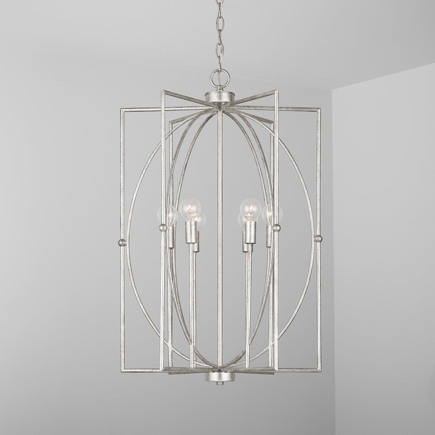 Capital Lighting - 537961AS - Six Light Foyer - Oran - Antique Silver