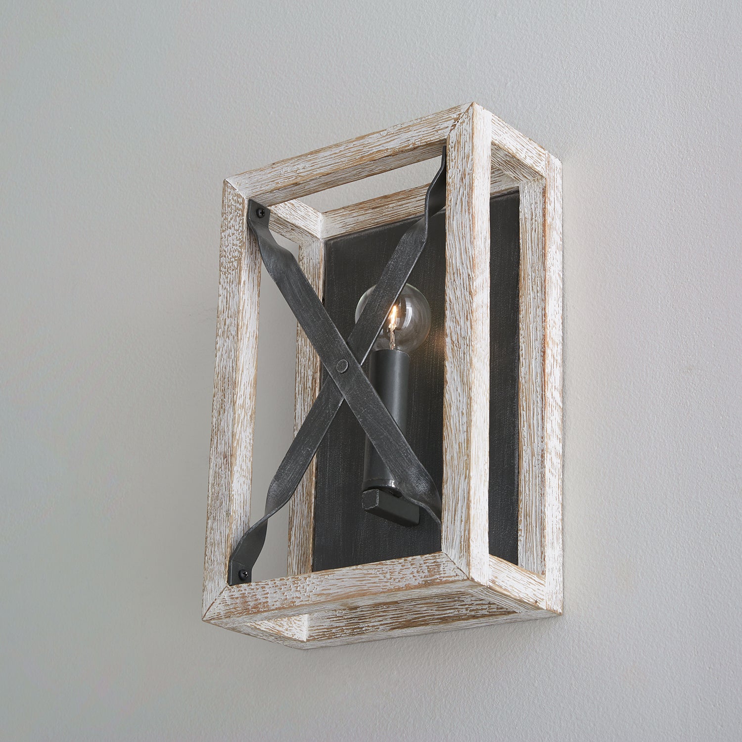 Capital Lighting - 640411WN - One Light Wall Sconce - Remi - Brushed White Wash and Nordic Iron
