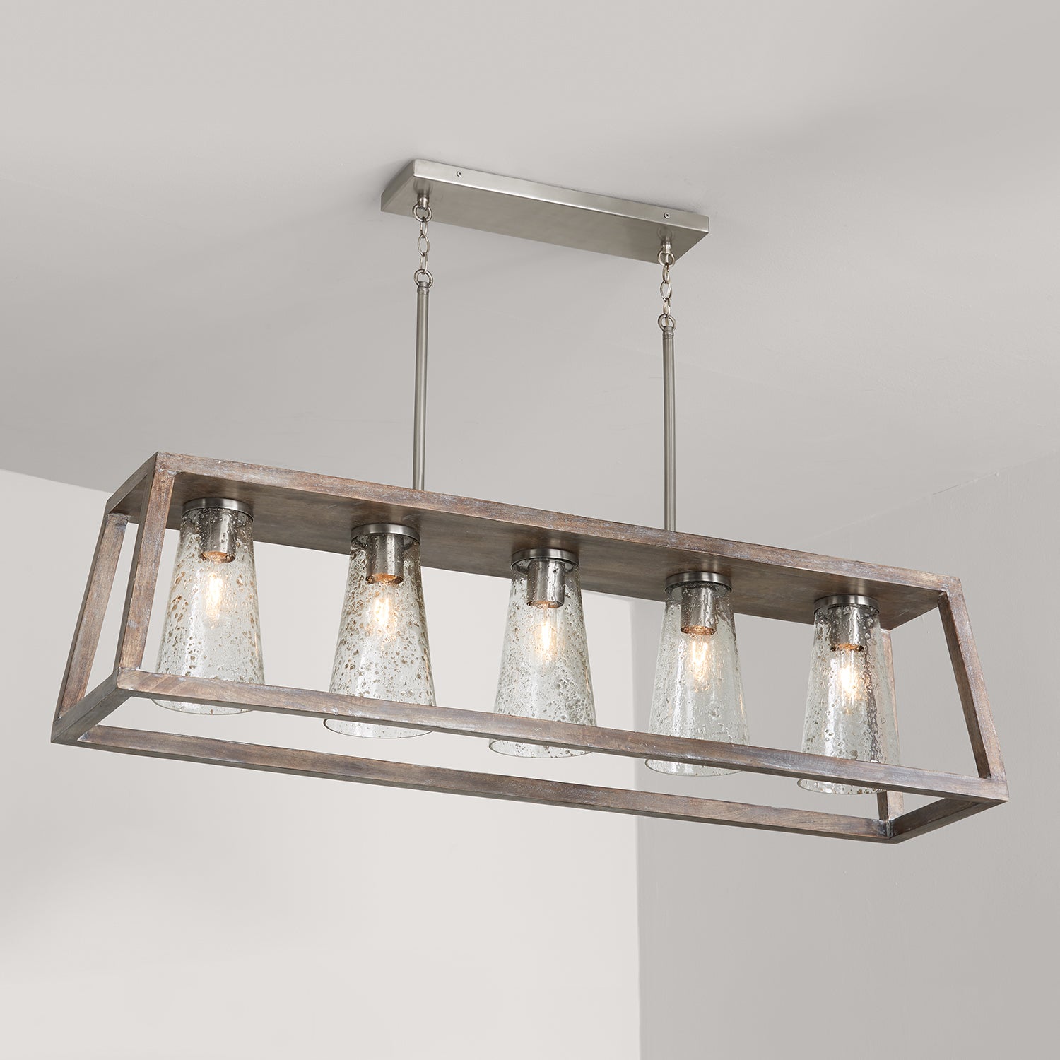 Capital Lighting - 840551HN-504 - Five Light Island Pendant - Connor - Barnhouse and Matte Nickel