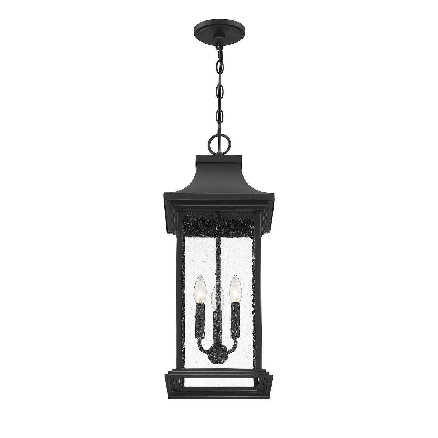 Savoy House - 5-453-BK - Three Light Outdoor Pendant - Hancock - Matte Black