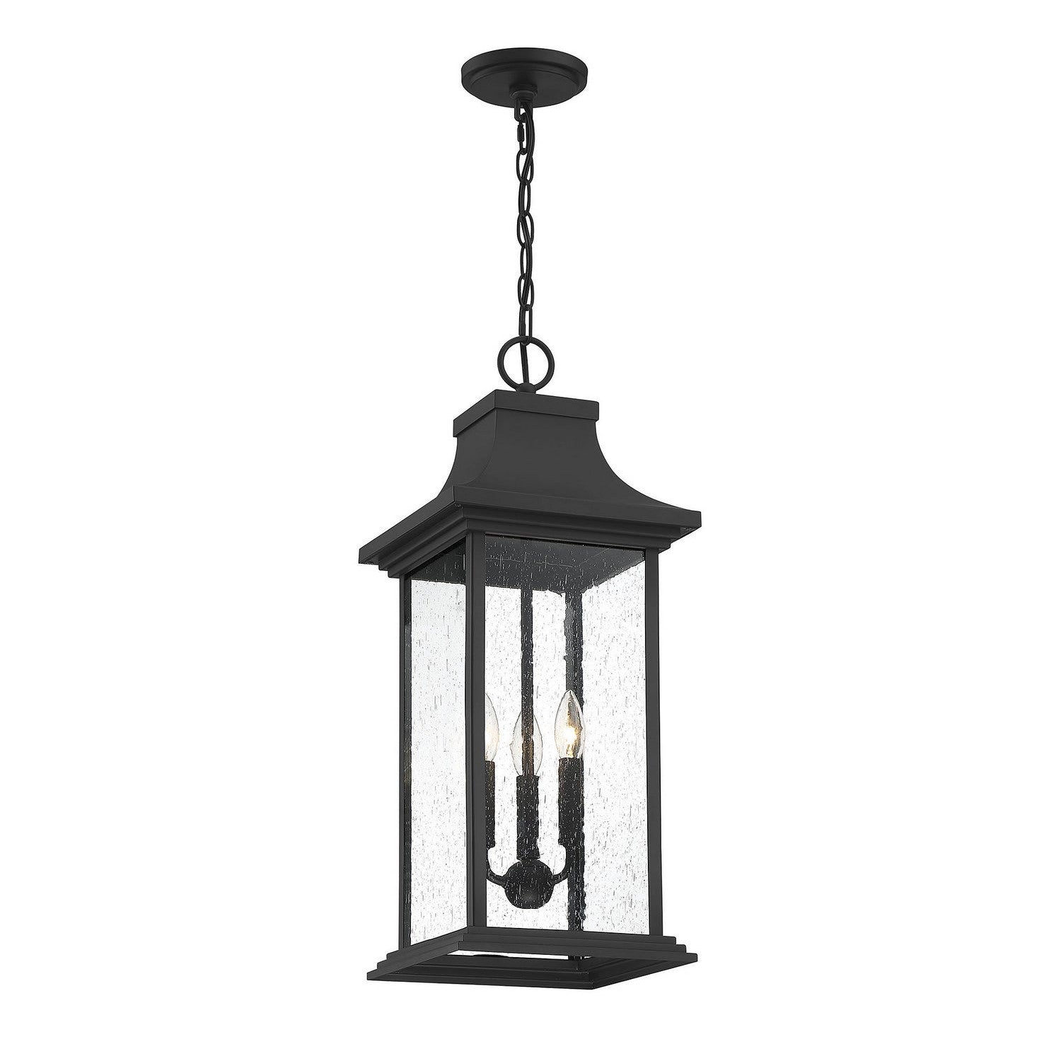 Savoy House - 5-453-BK - Three Light Outdoor Pendant - Hancock - Matte Black