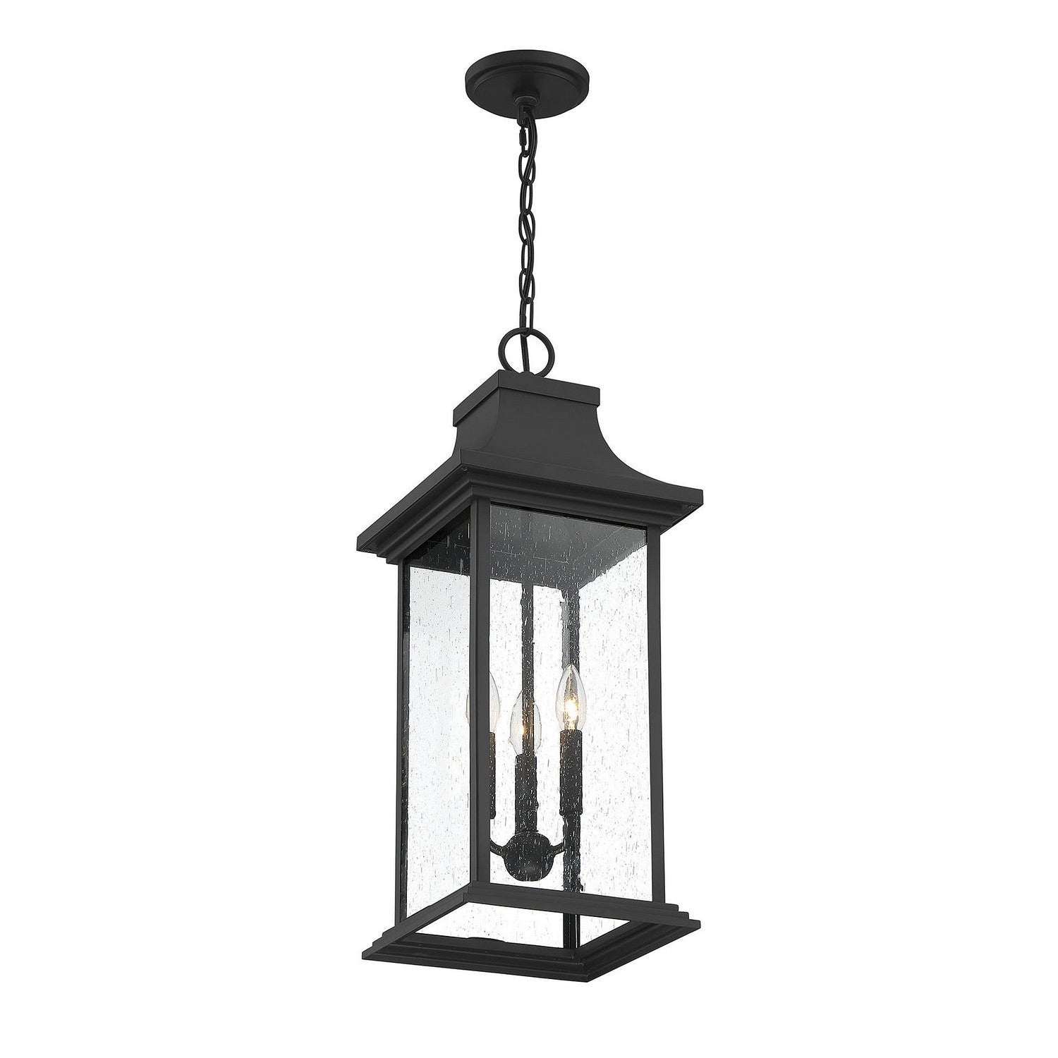 Savoy House - 5-453-BK - Three Light Outdoor Pendant - Hancock - Matte Black