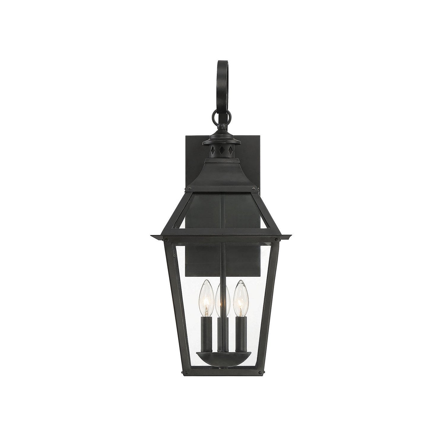 Savoy House - 5-722-153 - Three Light Outdoor Wall Sconce - Jackson - Black with Gold Highlights