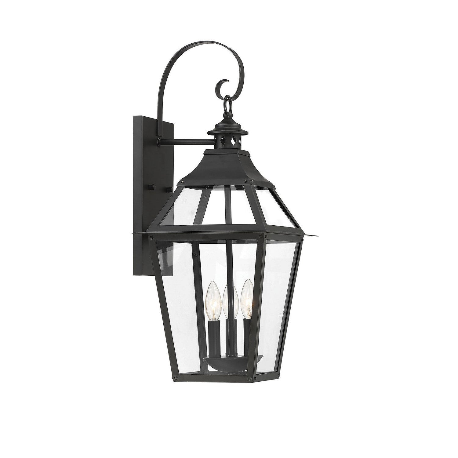 Savoy House - 5-722-153 - Three Light Outdoor Wall Sconce - Jackson - Black with Gold Highlights