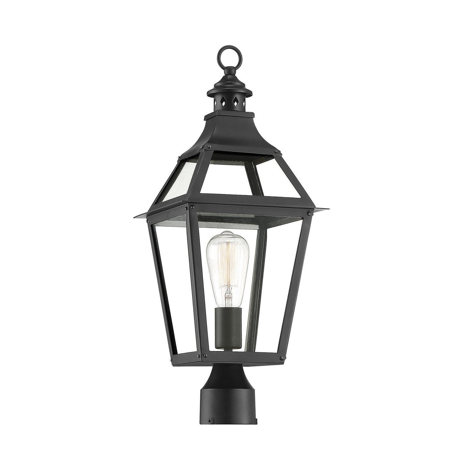 Savoy House - 5-724-153 - One Light Post Lantern - Jackson - Black with Gold Highlights