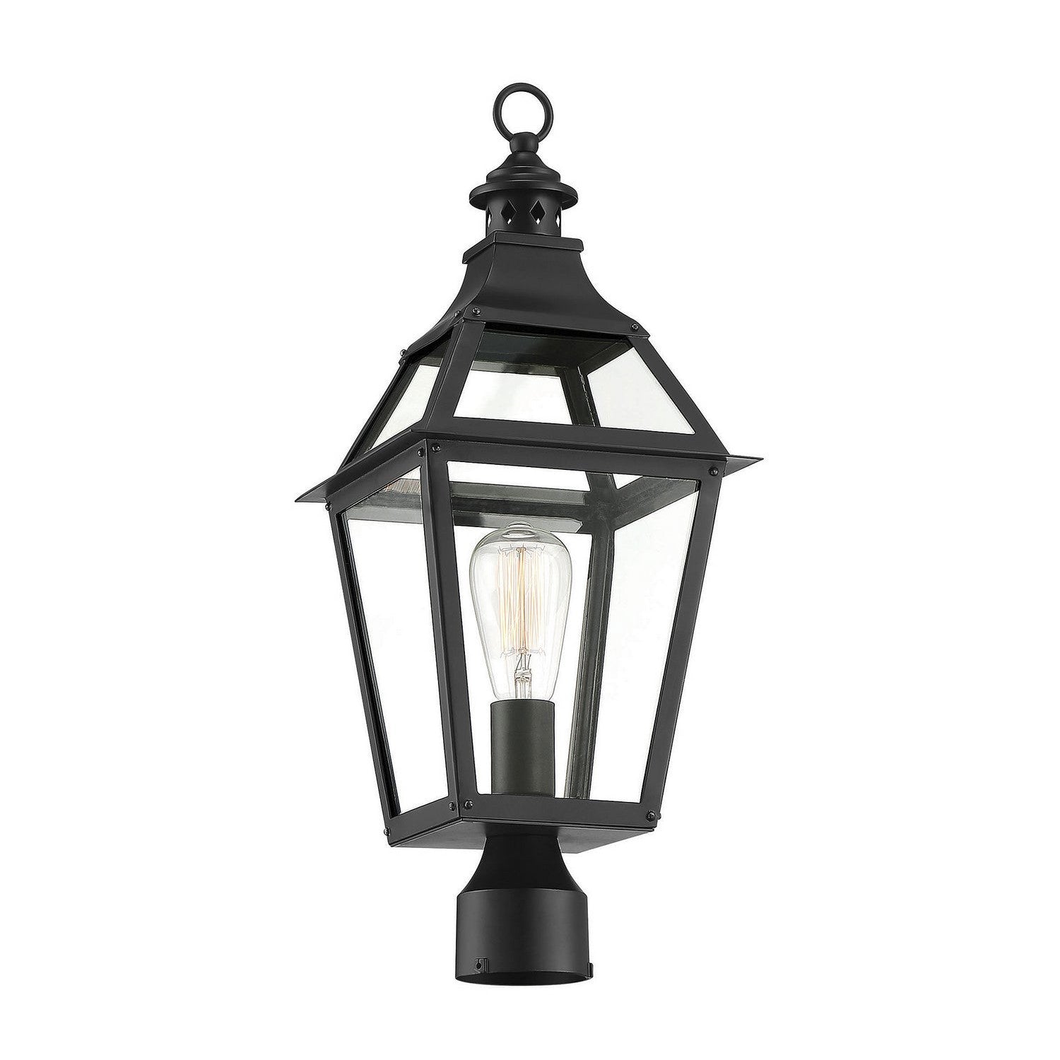 Savoy House - 5-724-153 - One Light Post Lantern - Jackson - Black with Gold Highlights